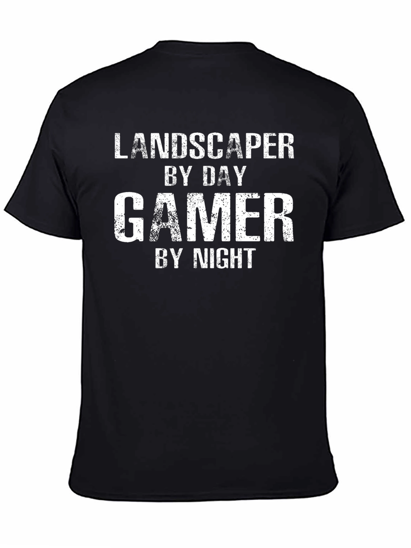 Landscaper by Day Gamer by Night Black T-Shirt