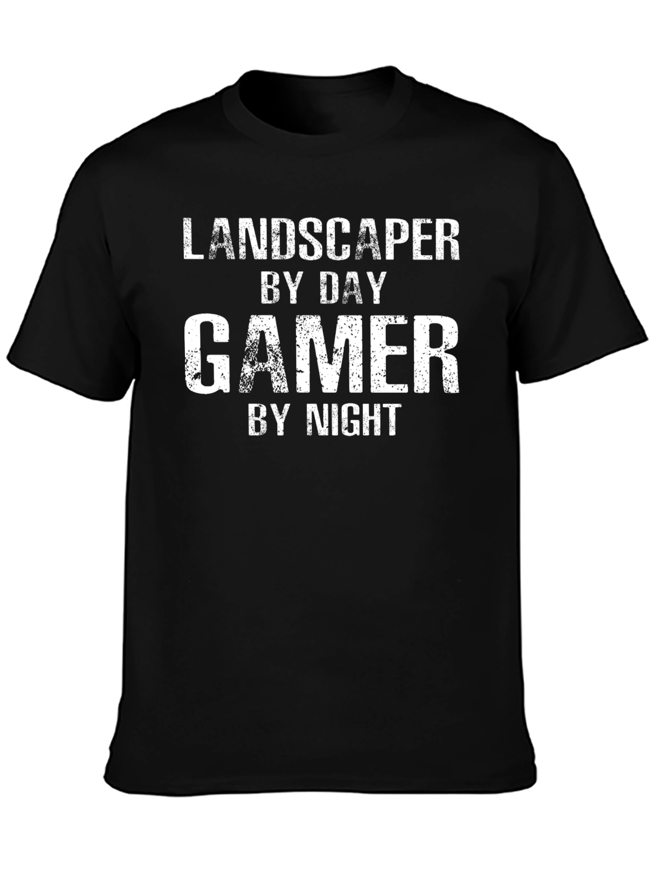 Landscaper by Day Gamer by Night Black T-Shirt