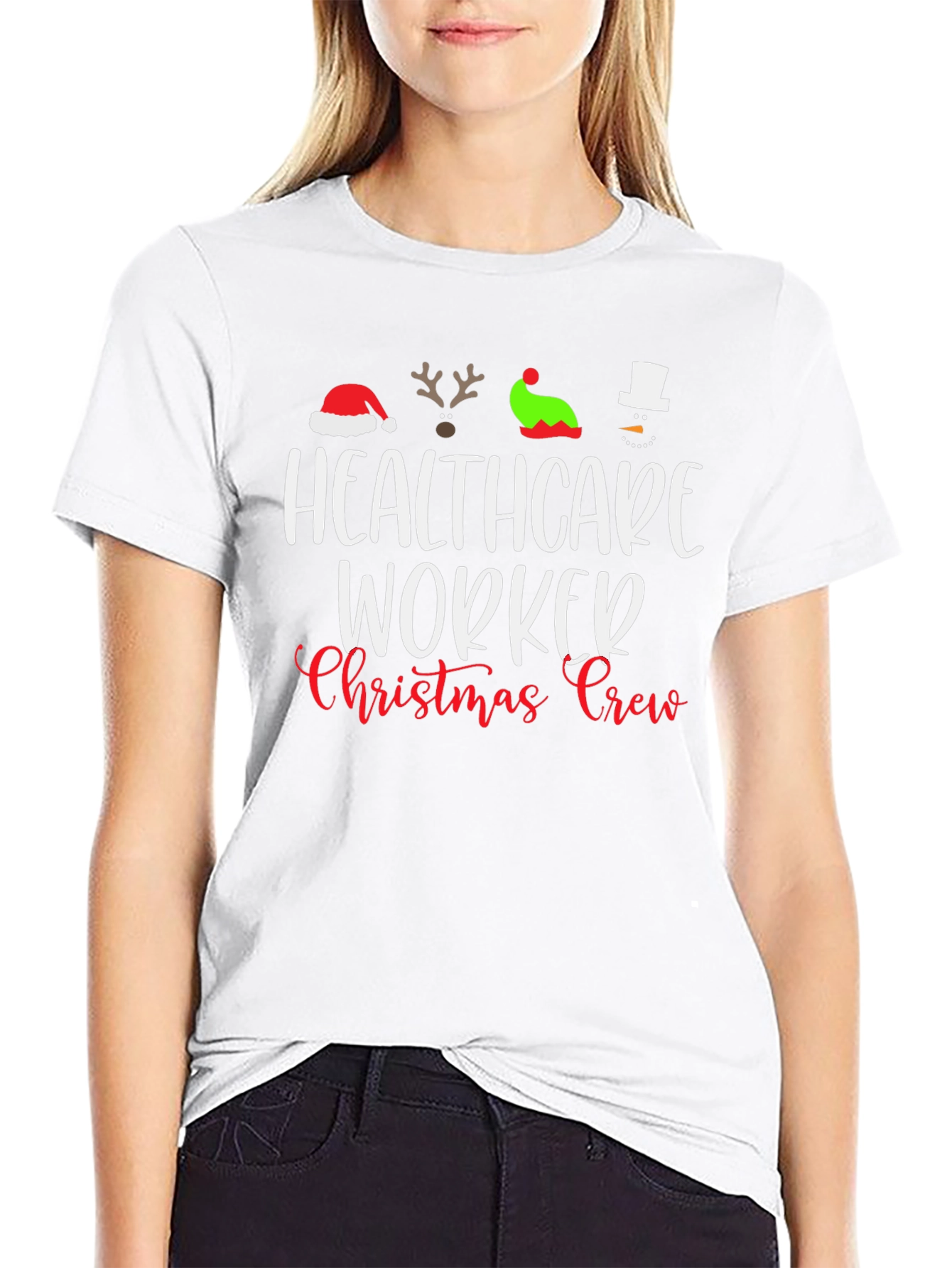 Healthcare Worker Christmas Crew T-Shirt