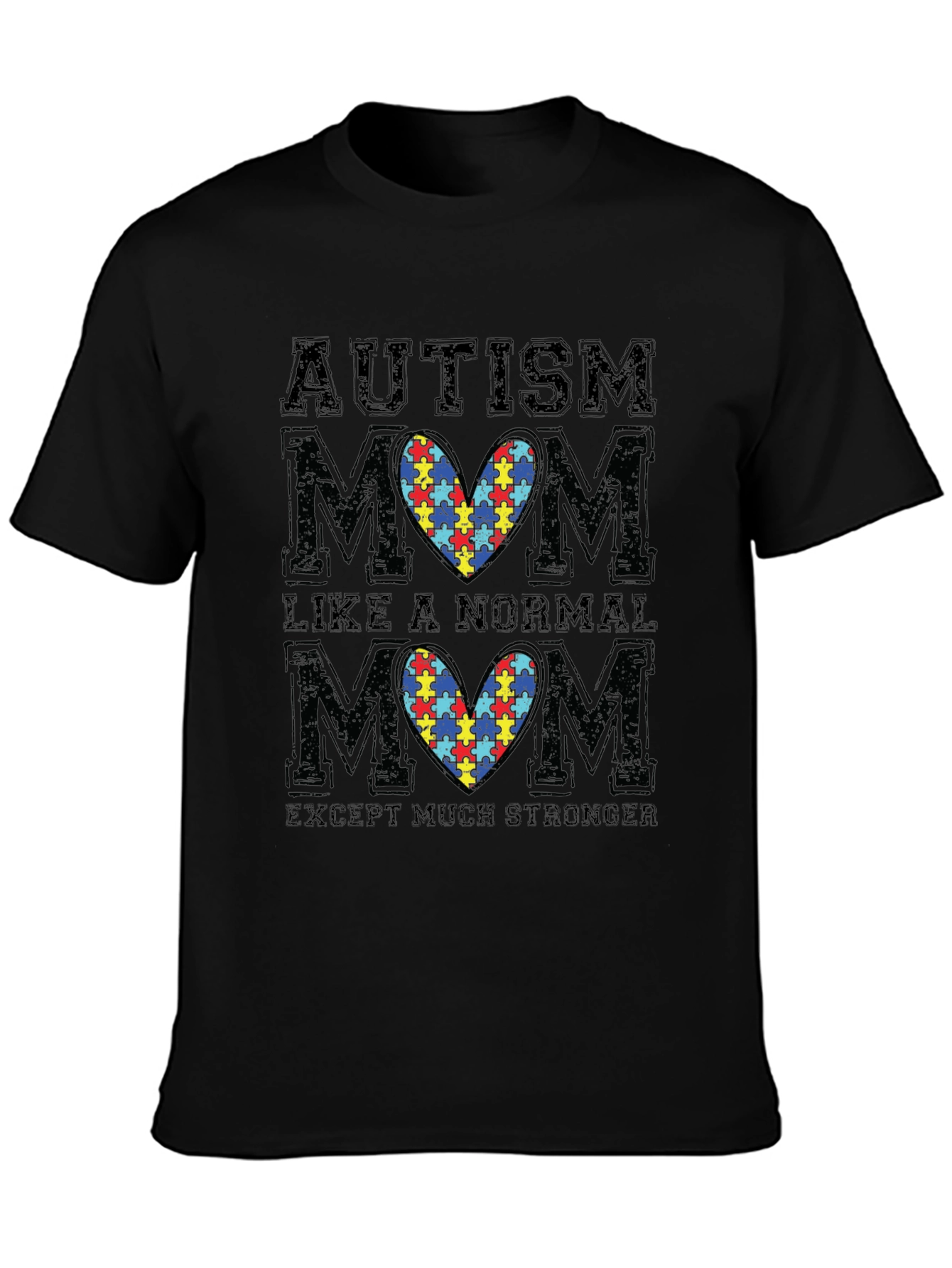 Autism Mom T-Shirt - Puzzle Heart Graphic Tee