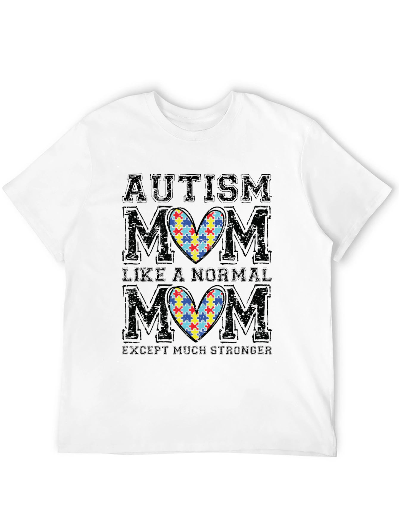 Autism Mom T-Shirt - Puzzle Heart Graphic Tee