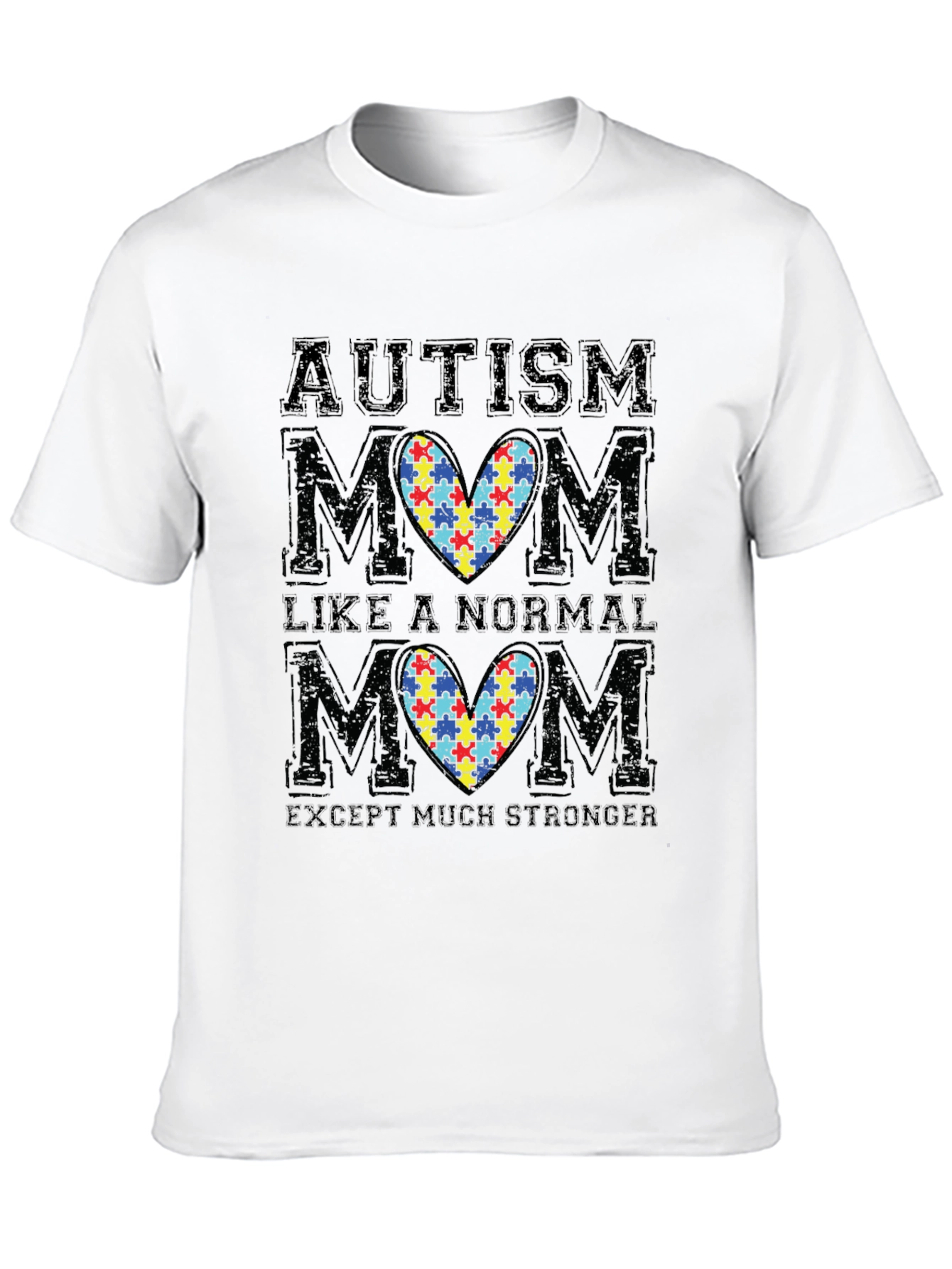 Autism Mom T-Shirt - Puzzle Heart Graphic Tee