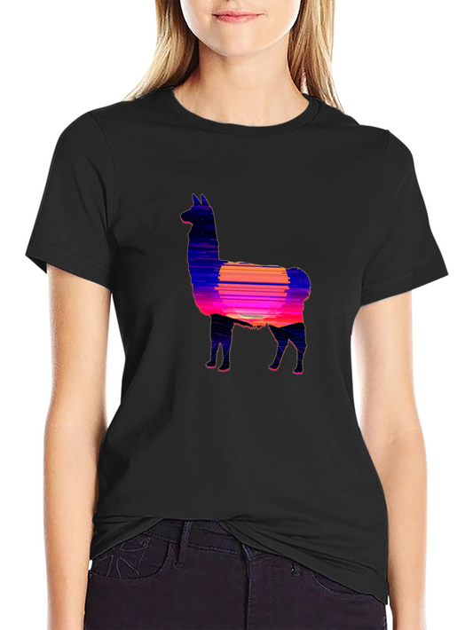 Llama Sunset Graphic Tee - Stylish Comfort