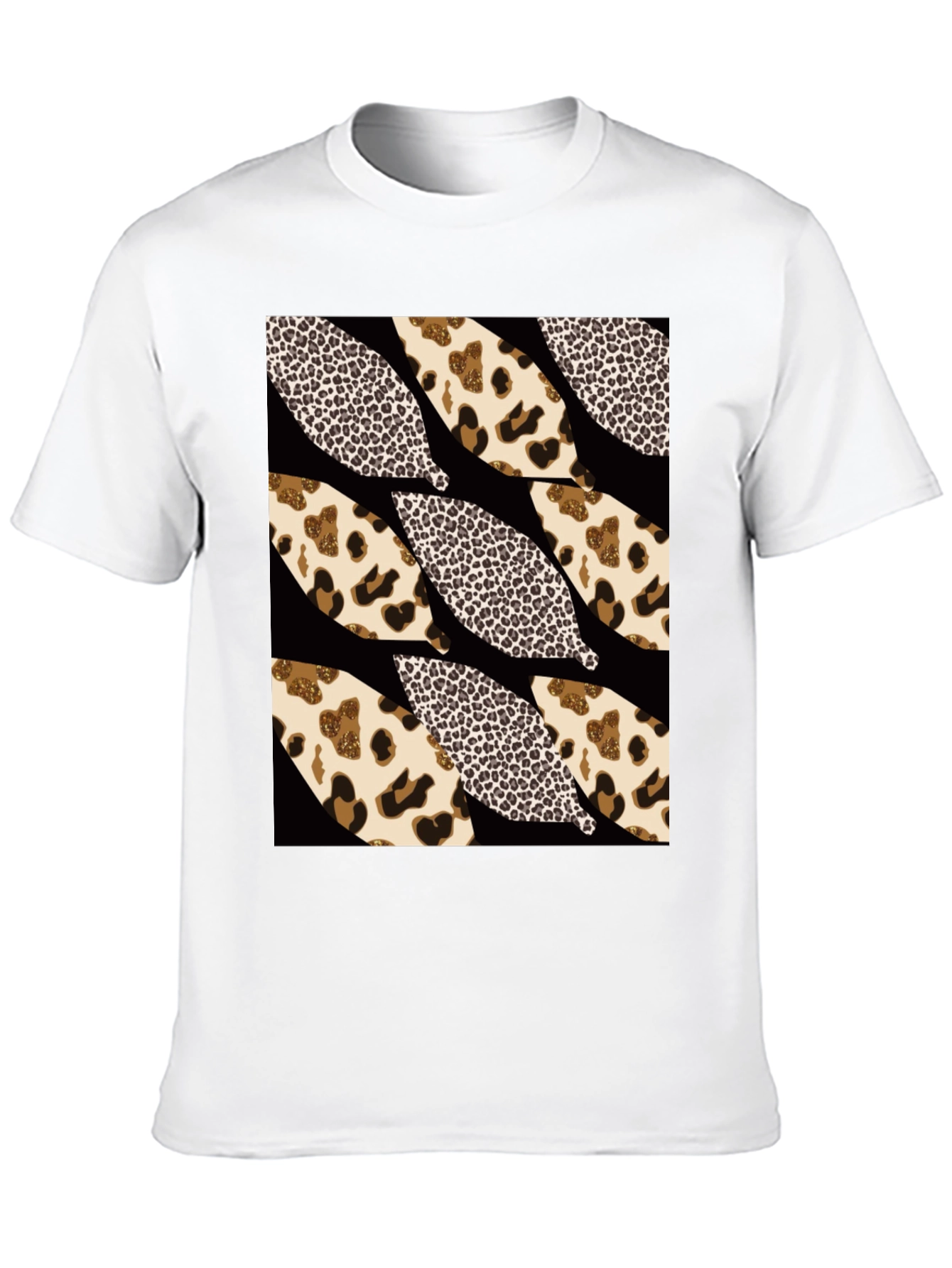 Leopard Print Leaf T-Shirt - Stylish Graphic Tee