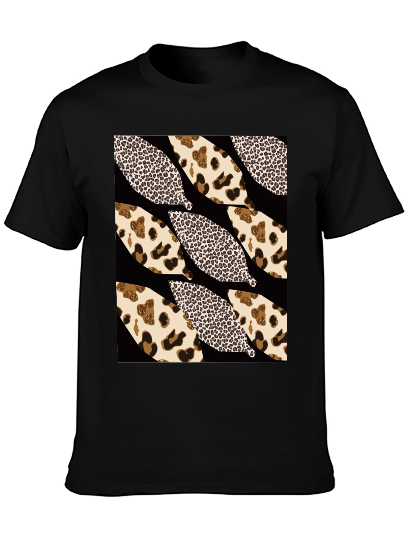 Leopard Print Leaf T-Shirt - Stylish Graphic Tee