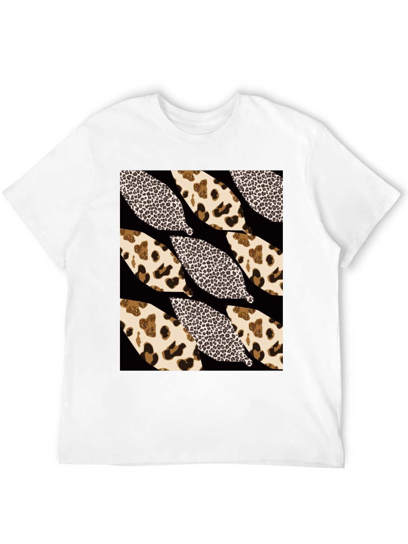 Leopard Print Leaf T-Shirt - Stylish Graphic Tee