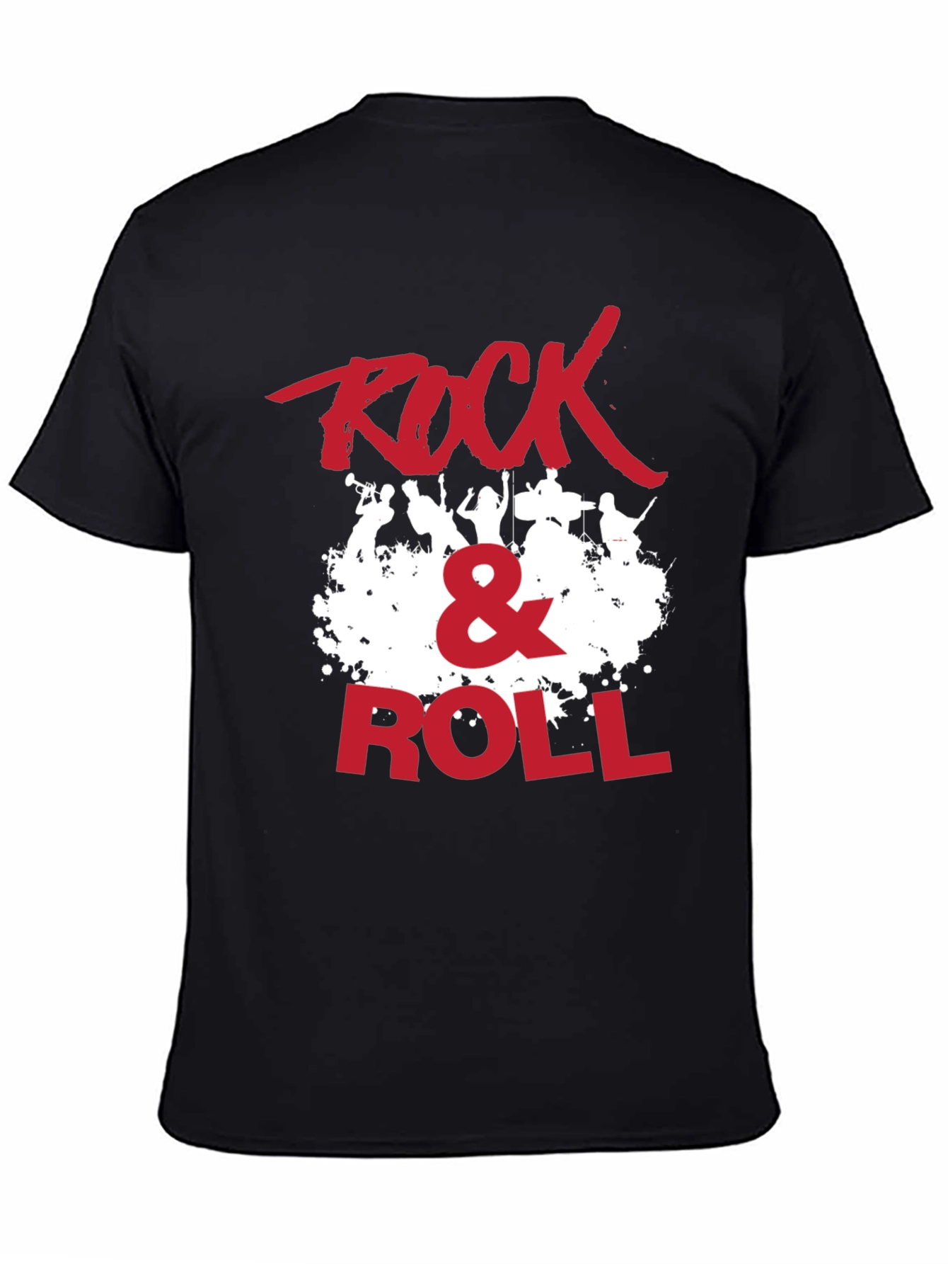 Rock & Roll Graphic Print Crew Neck T-Shirt