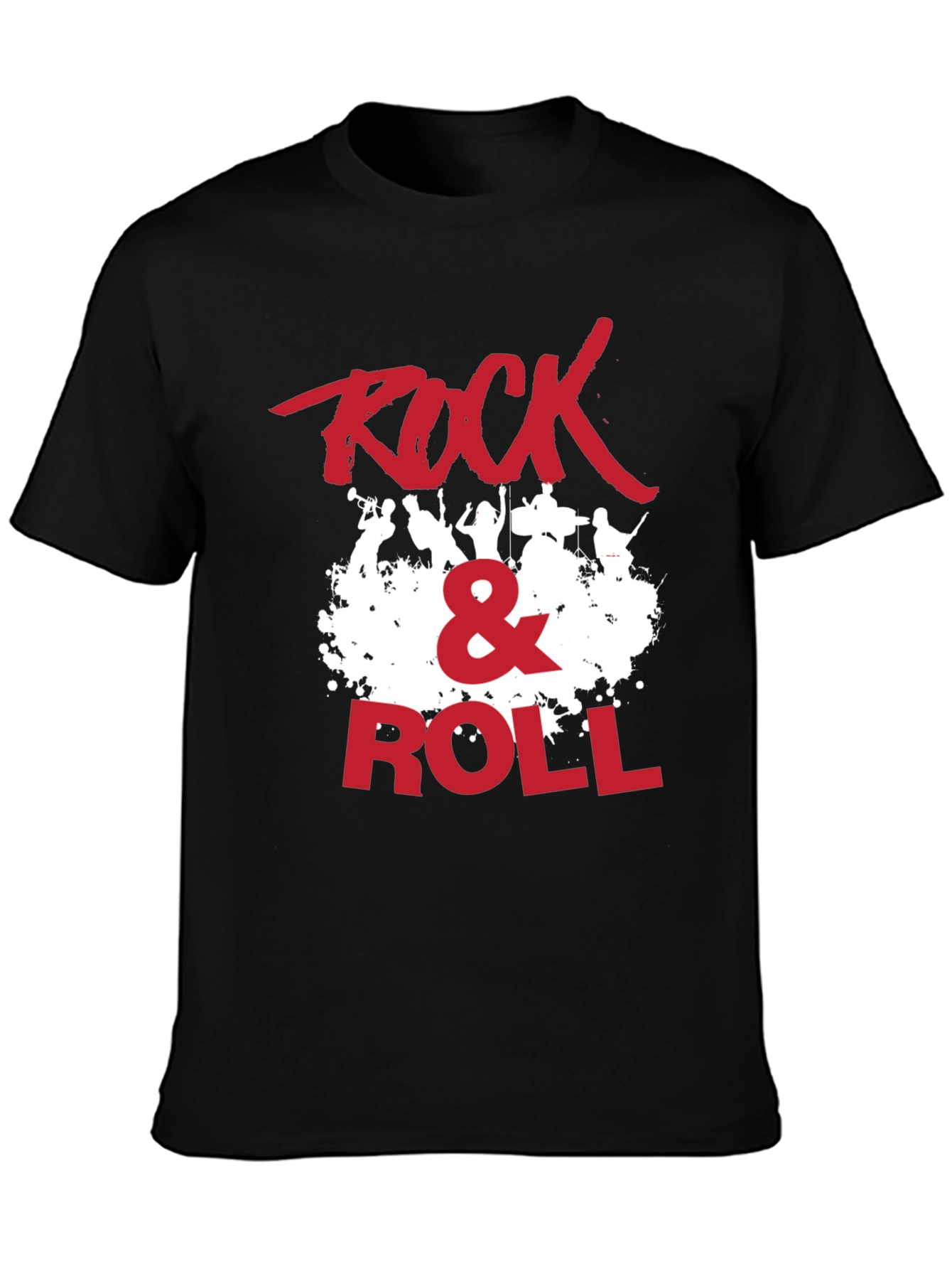 Rock & Roll Graphic Print Crew Neck T-Shirt