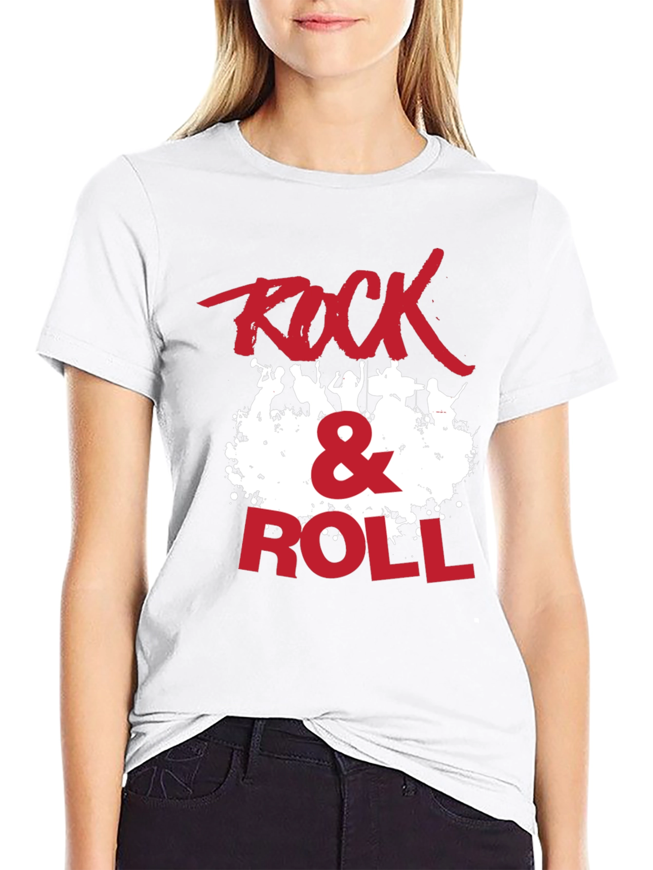 Rock & Roll Graphic Print Crew Neck T-Shirt