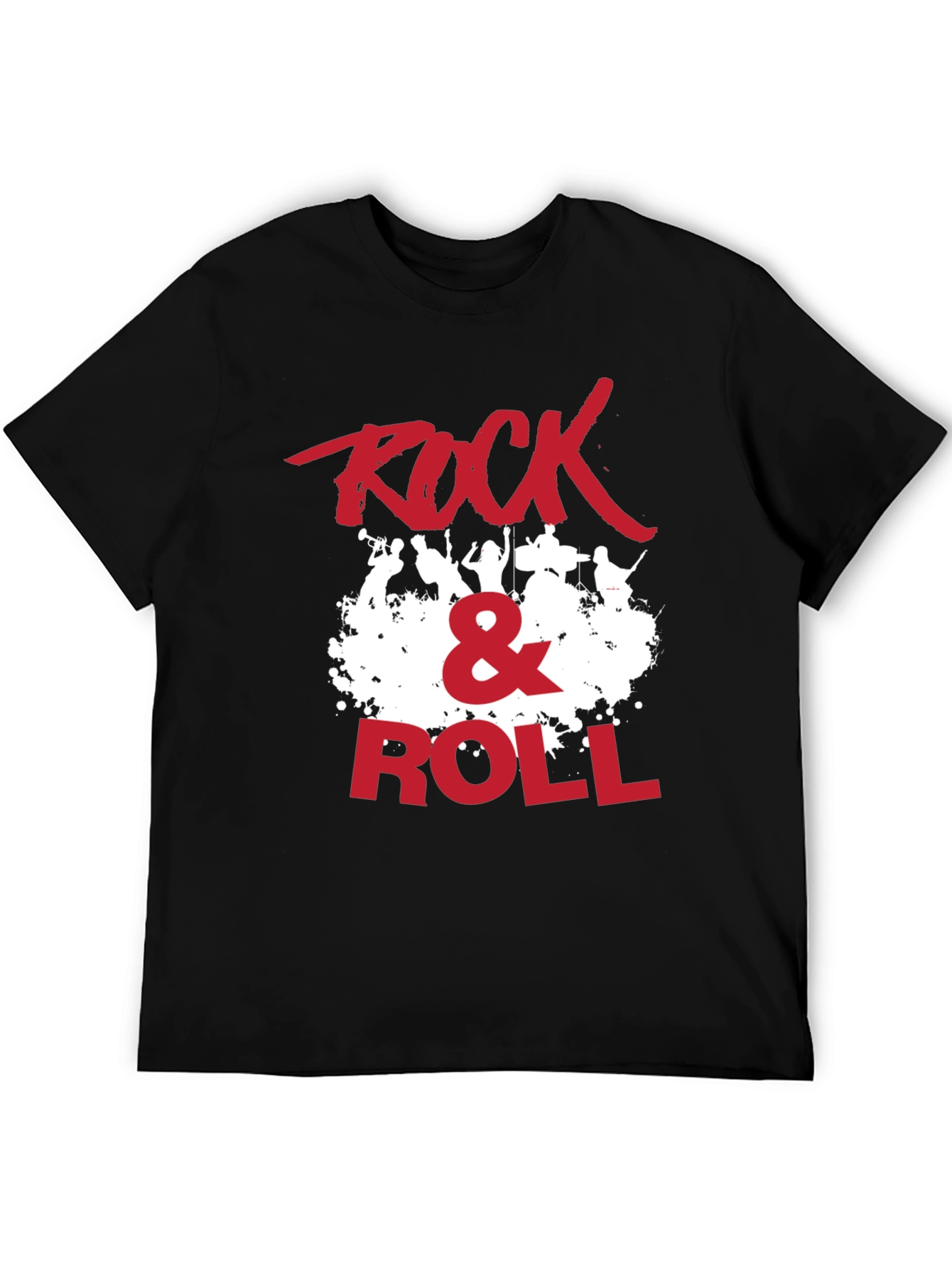 Rock & Roll Graphic Print Crew Neck T-Shirt