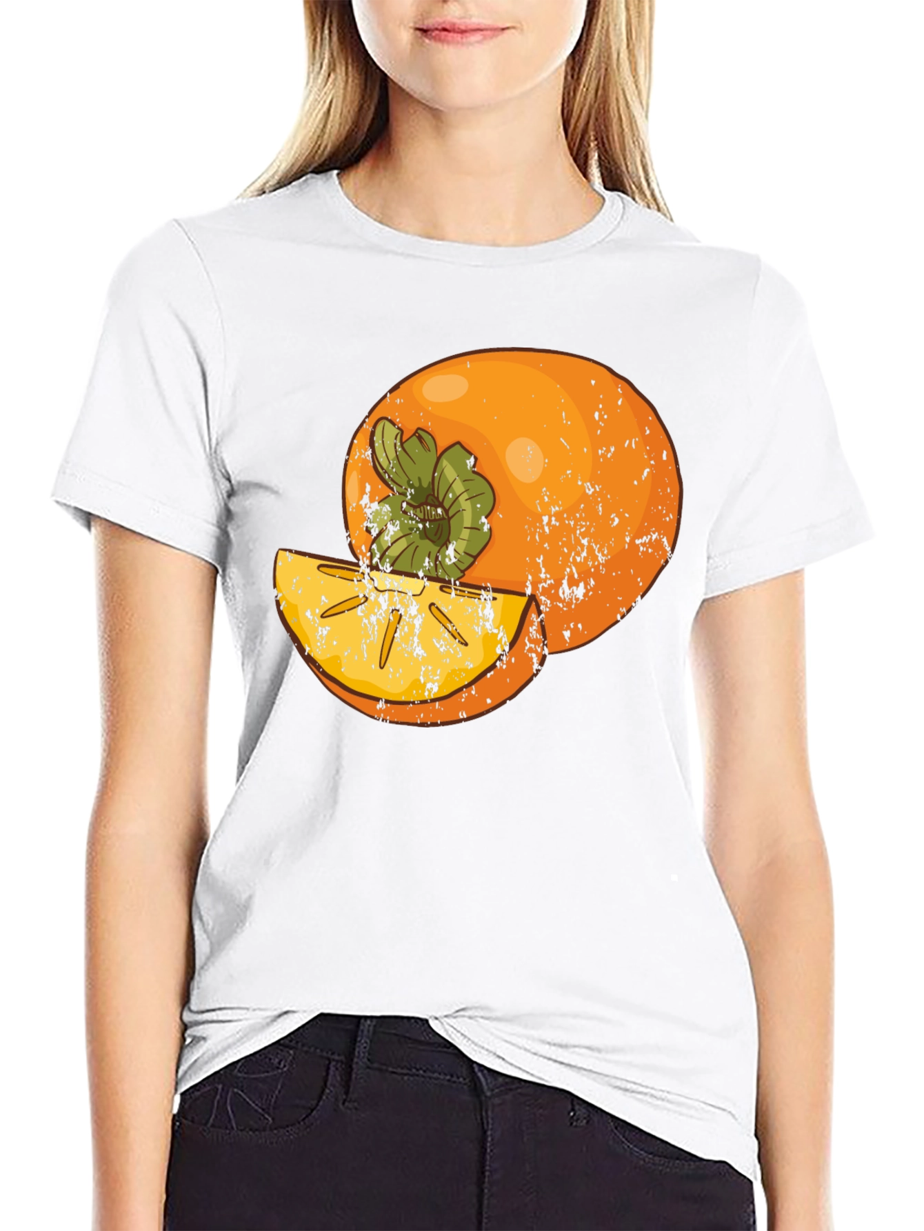 Persimmon Graphic Tee - Stylish Fruit Design
