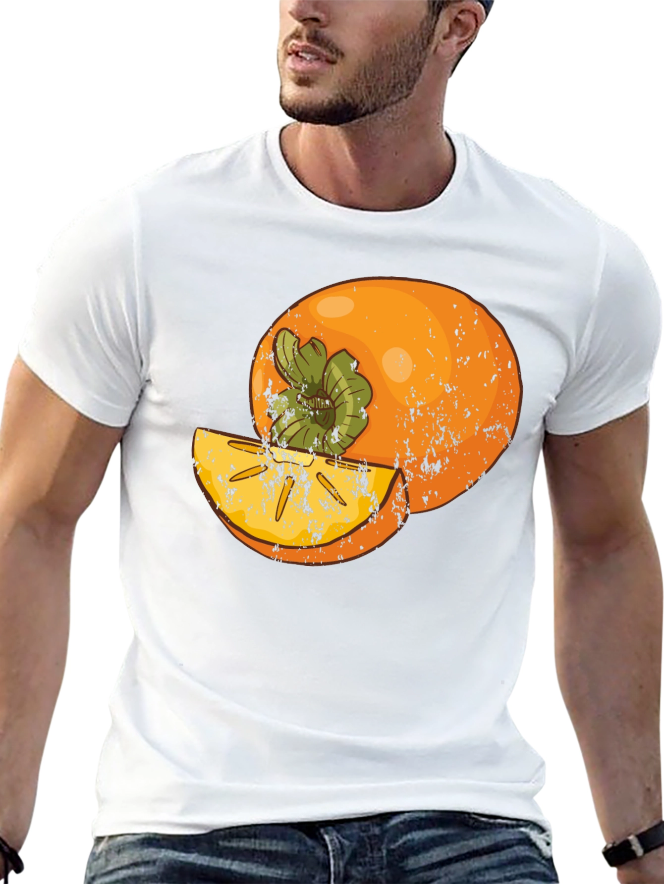 Persimmon Graphic Tee - Stylish Fruit Design