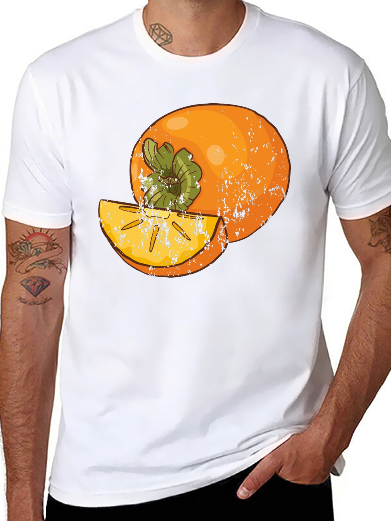 Persimmon Graphic Tee - Stylish Fruit Design