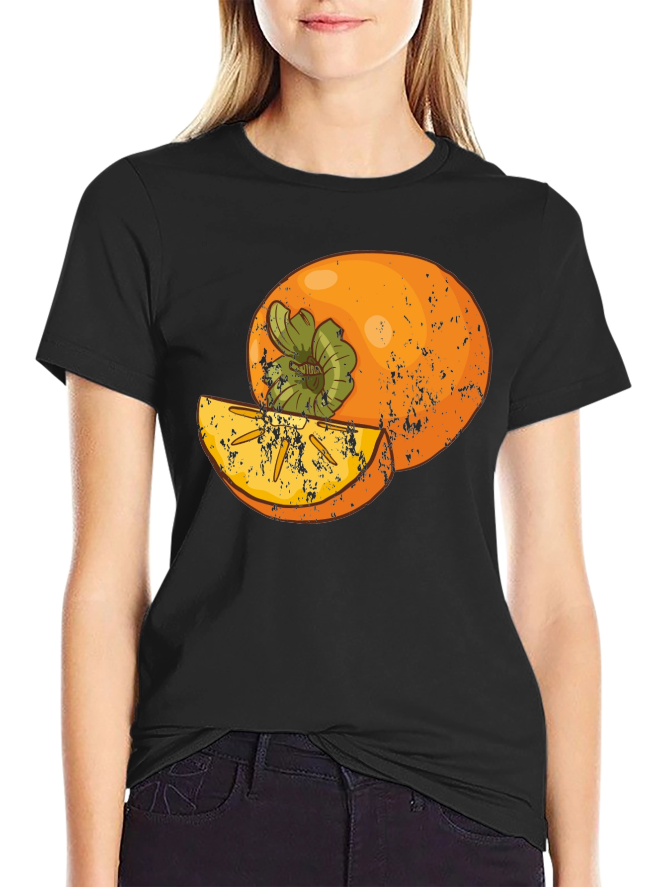 Persimmon Graphic Tee - Stylish Fruit Design