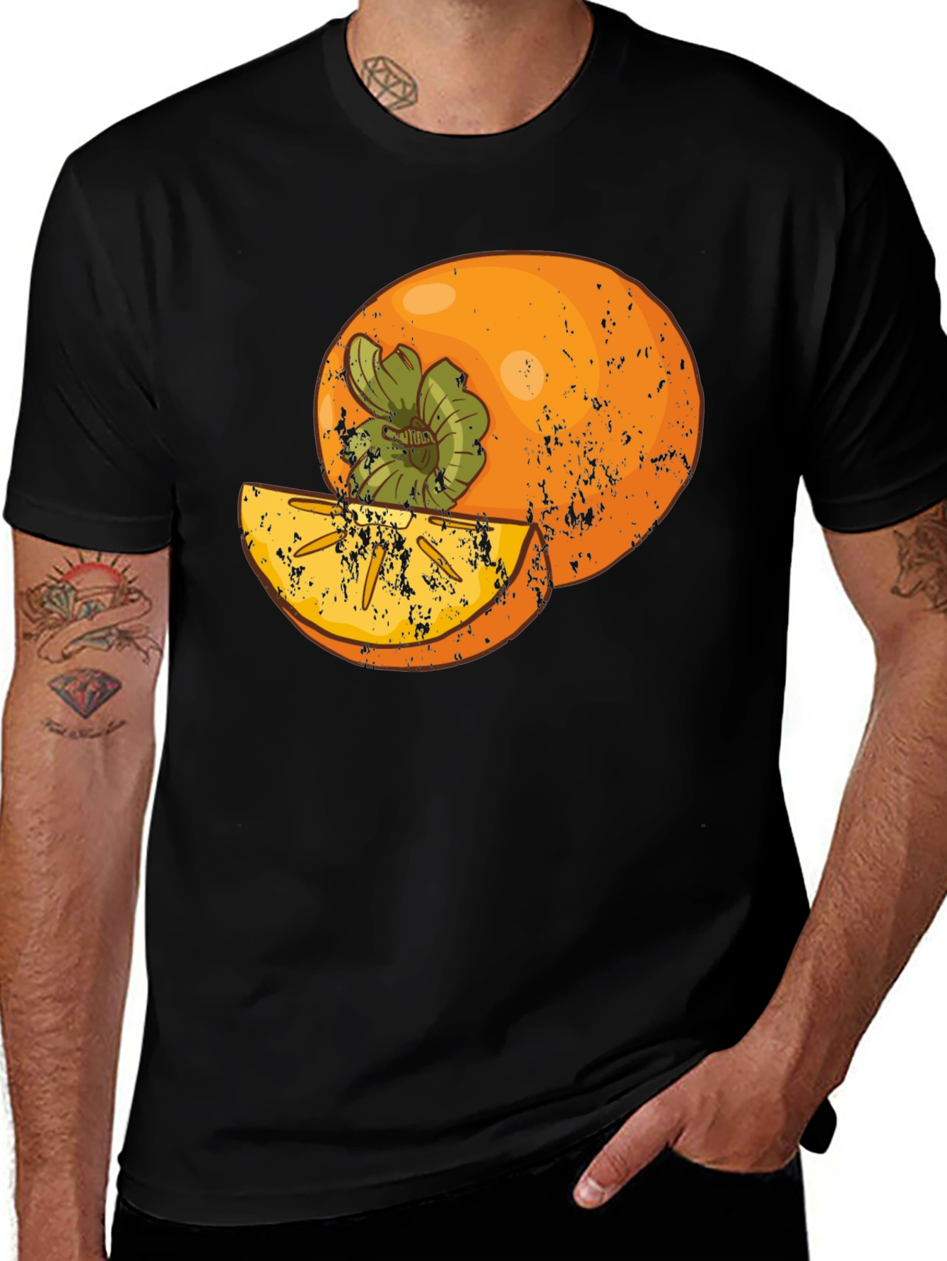 Persimmon Graphic Tee - Stylish Fruit Design