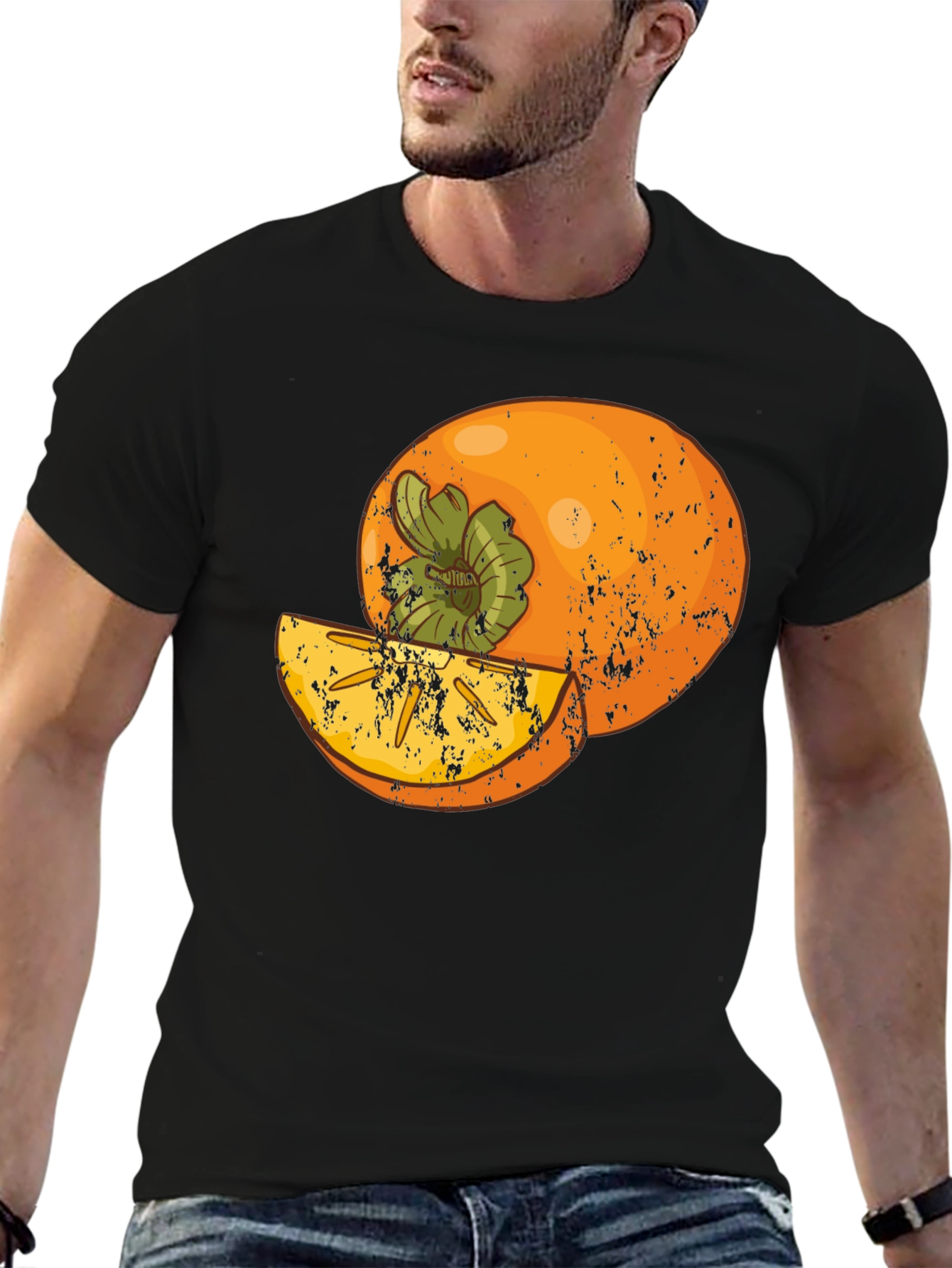 Persimmon Graphic Tee - Stylish Fruit Design