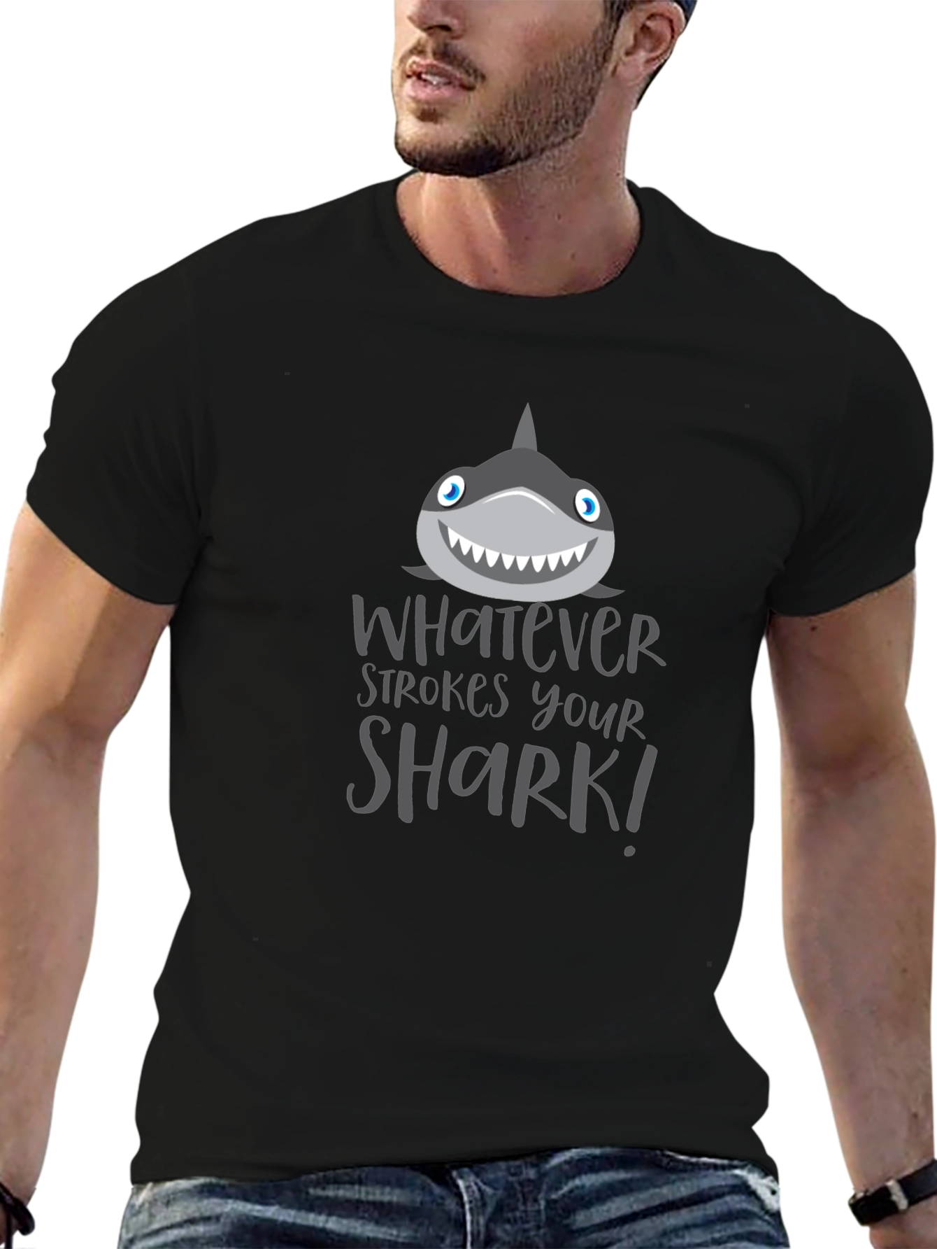Funny Shark Graphic Tee - Whatever Strokes Your Shark