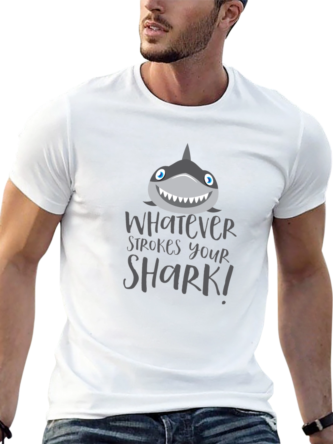 Funny Shark Graphic Tee - Whatever Strokes Your Shark