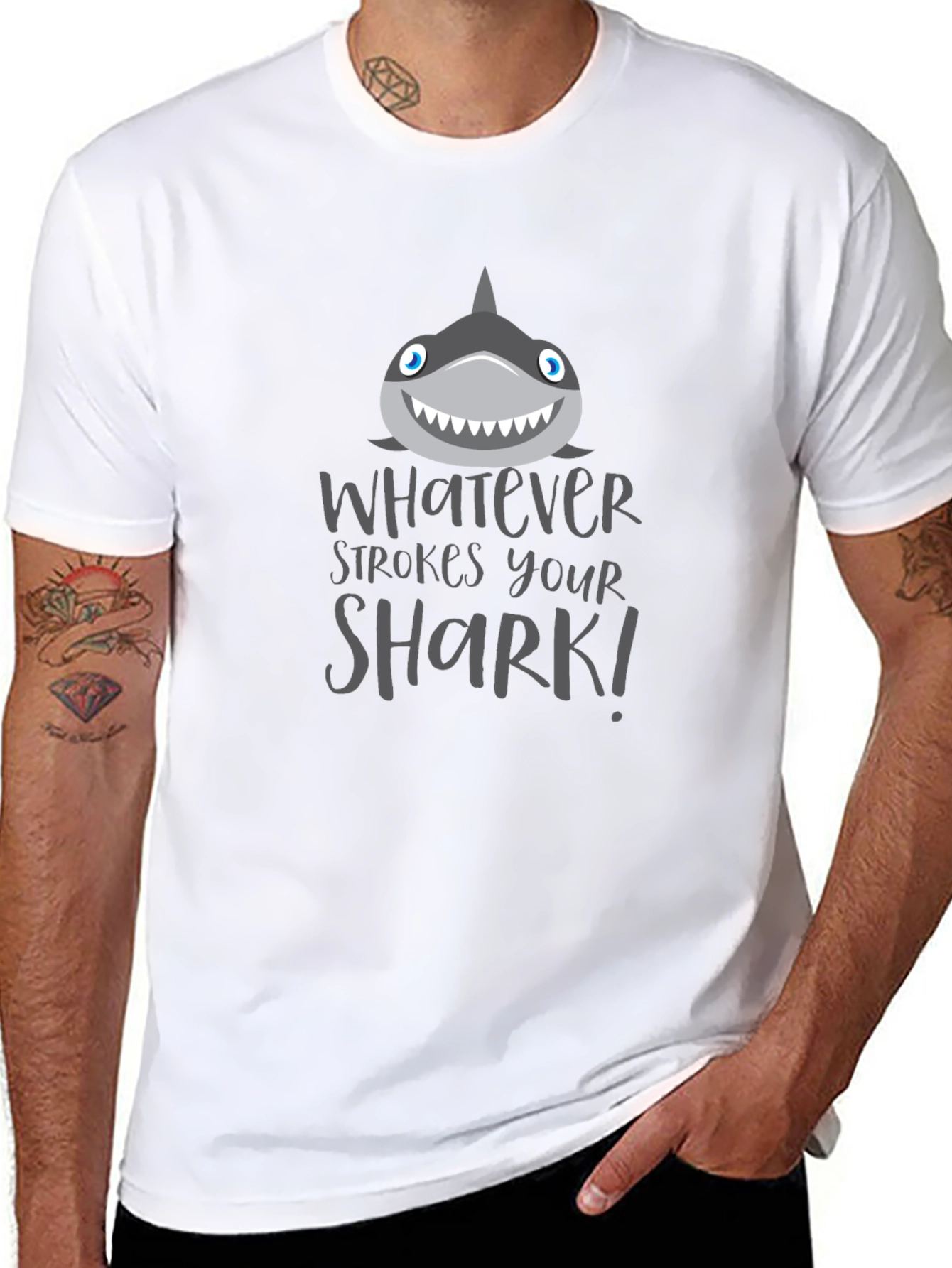 Funny Shark Graphic Tee - Whatever Strokes Your Shark