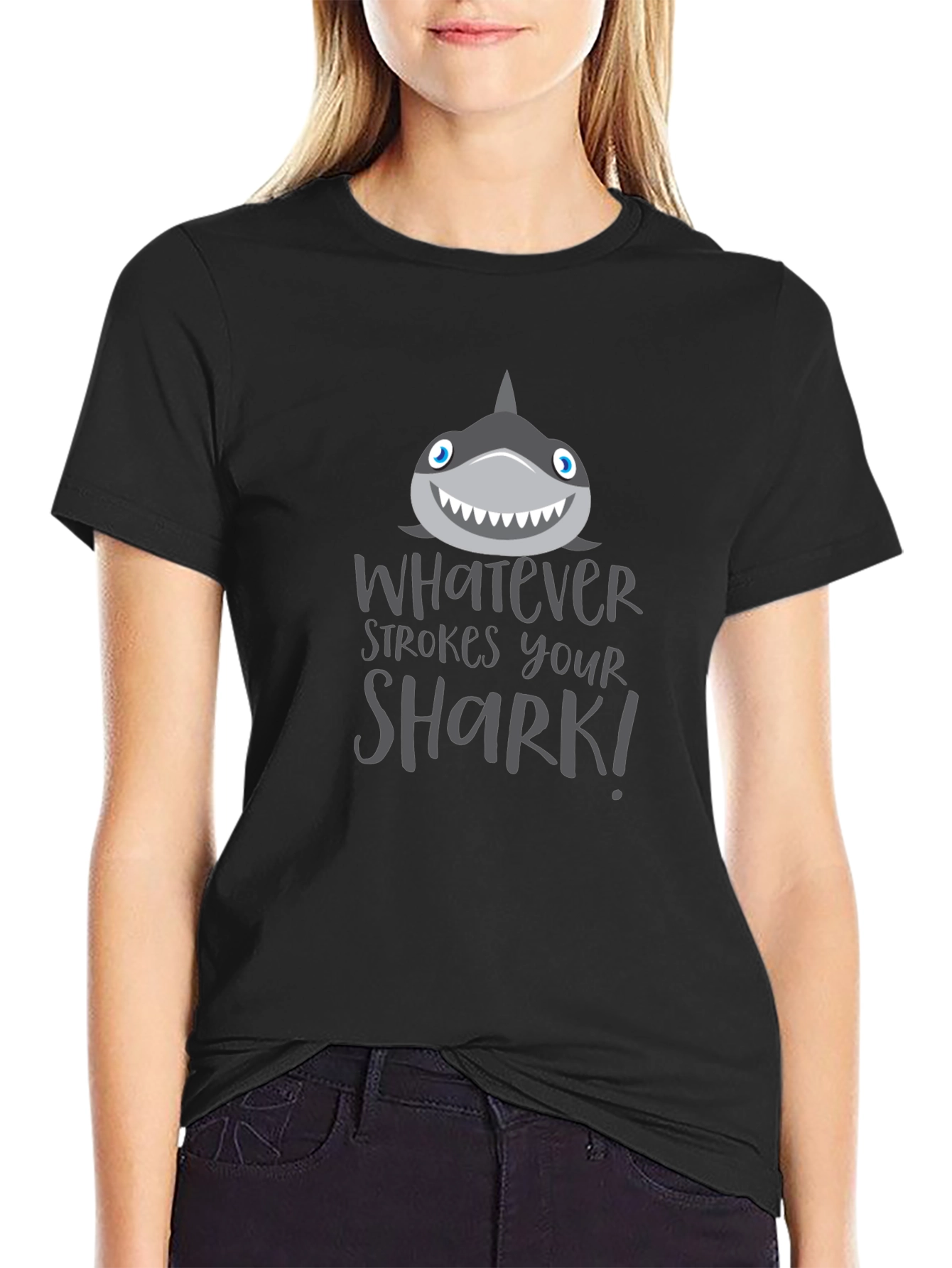Funny Shark Graphic Tee - Whatever Strokes Your Shark