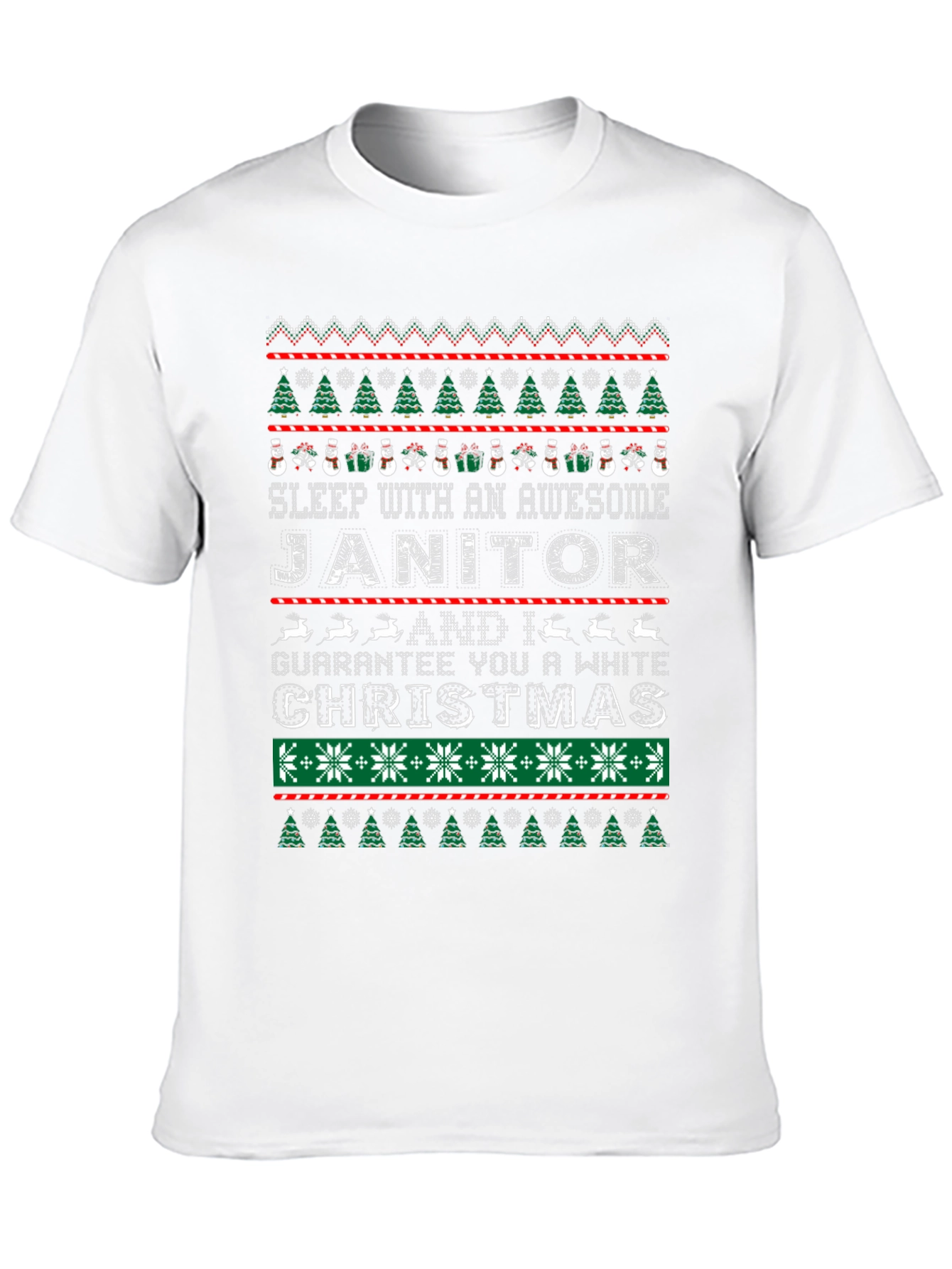 Funny Janitor Christmas Ugly Sweater Style T-Shirt