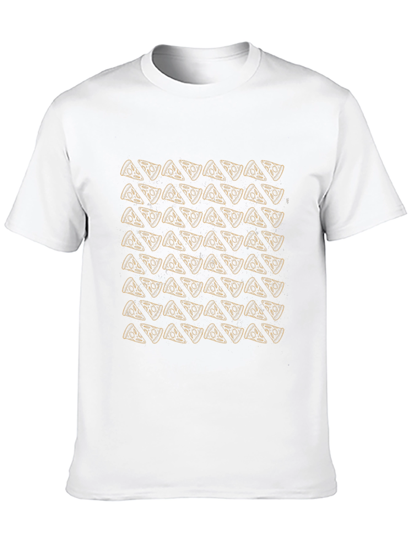Pizza Pattern T-Shirt - Black Casual