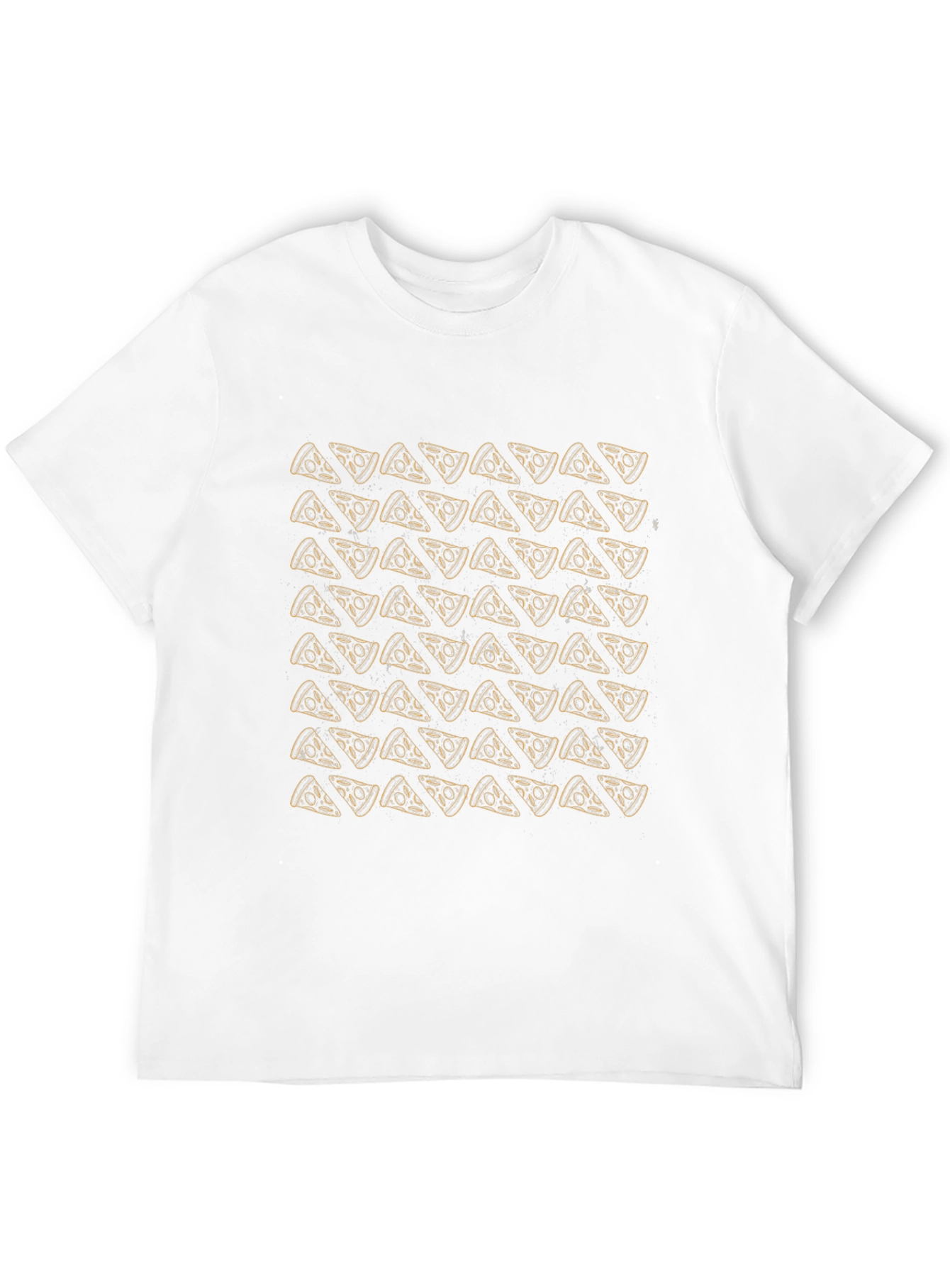 Pizza Pattern T-Shirt - Black Casual