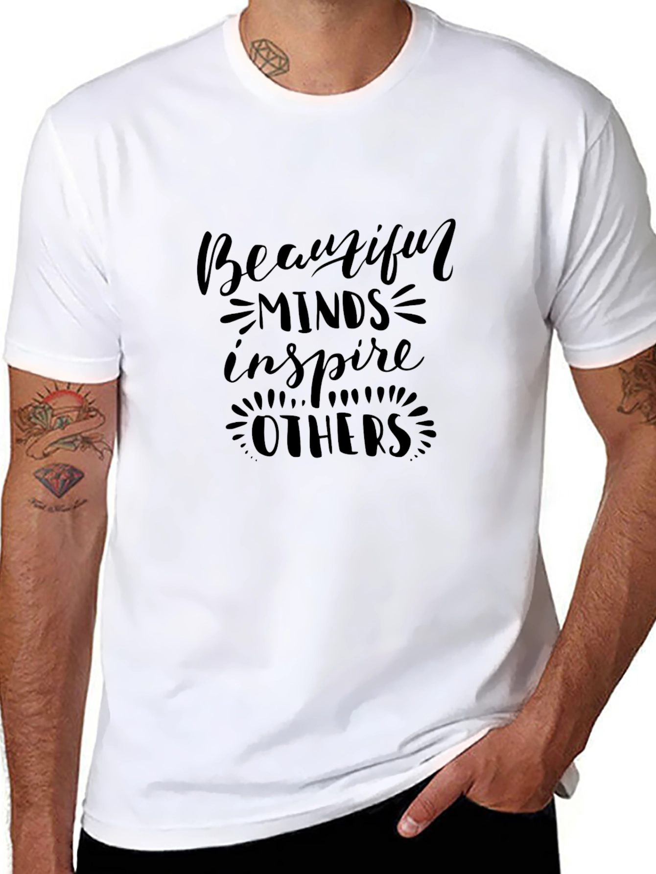 Inspiring Black T-Shirt for Men - Beautiful Minds