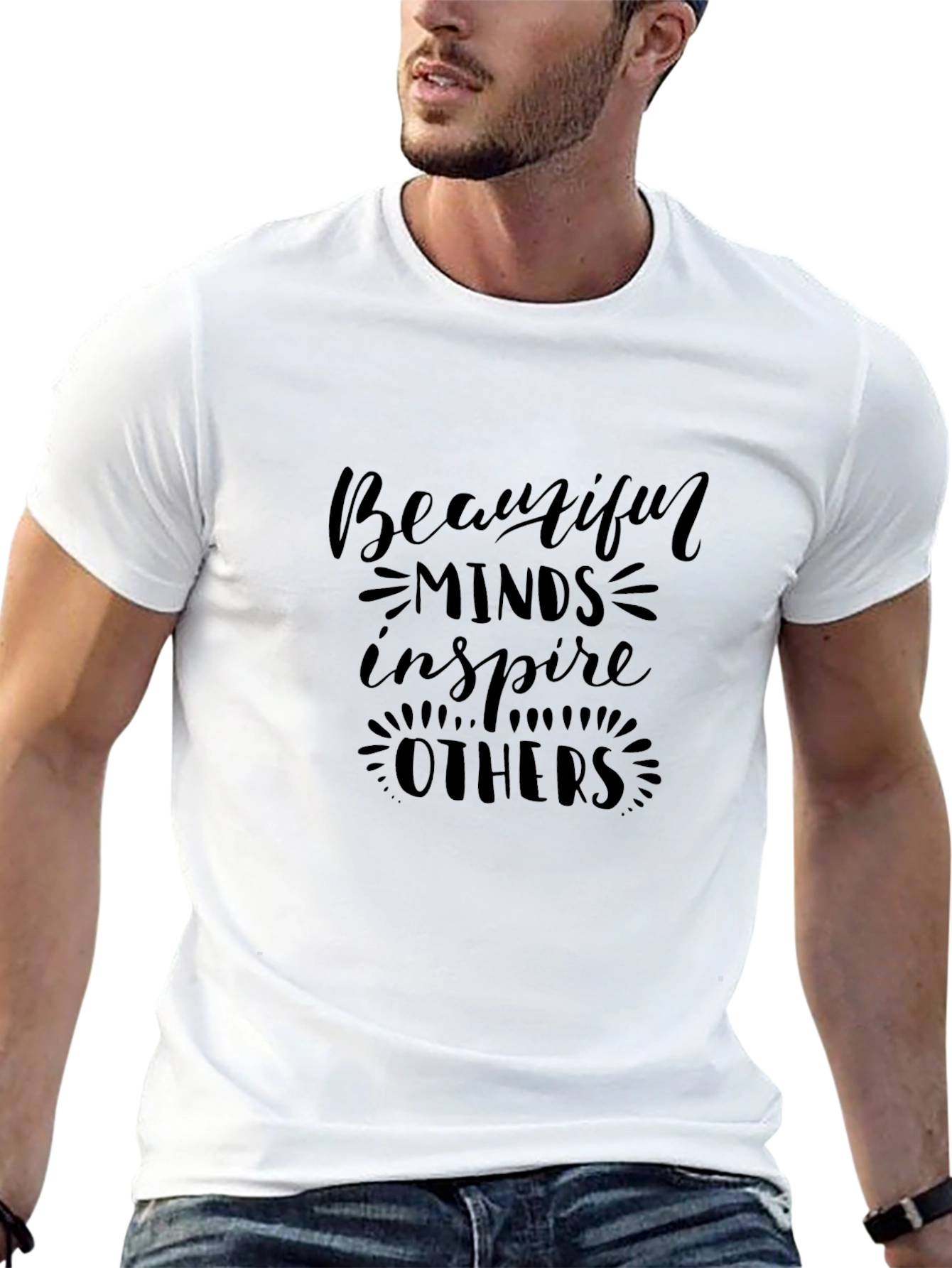 Inspiring Black T-Shirt for Men - Beautiful Minds