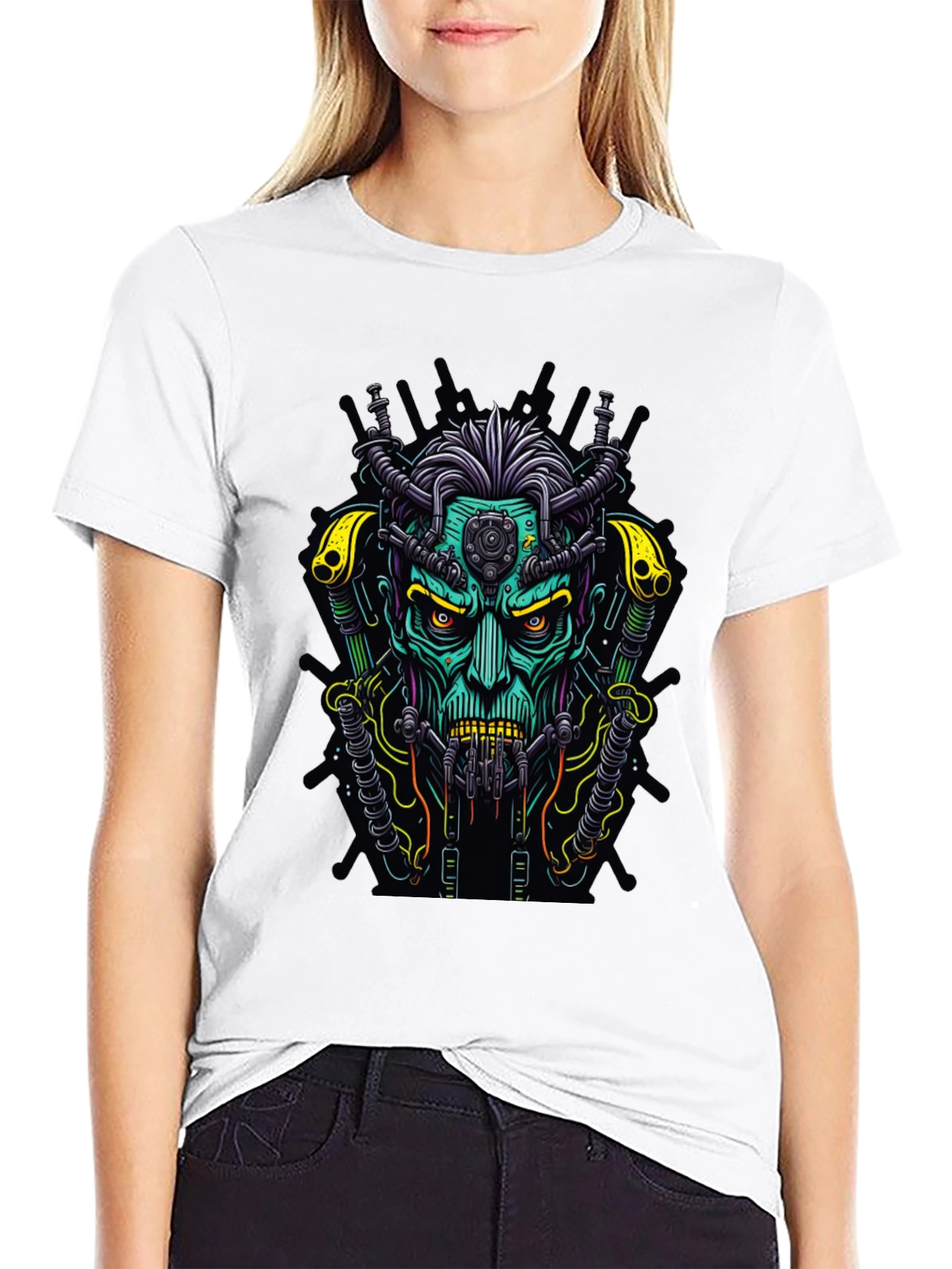 Cyberpunk Monster Graphic Black T-Shirt