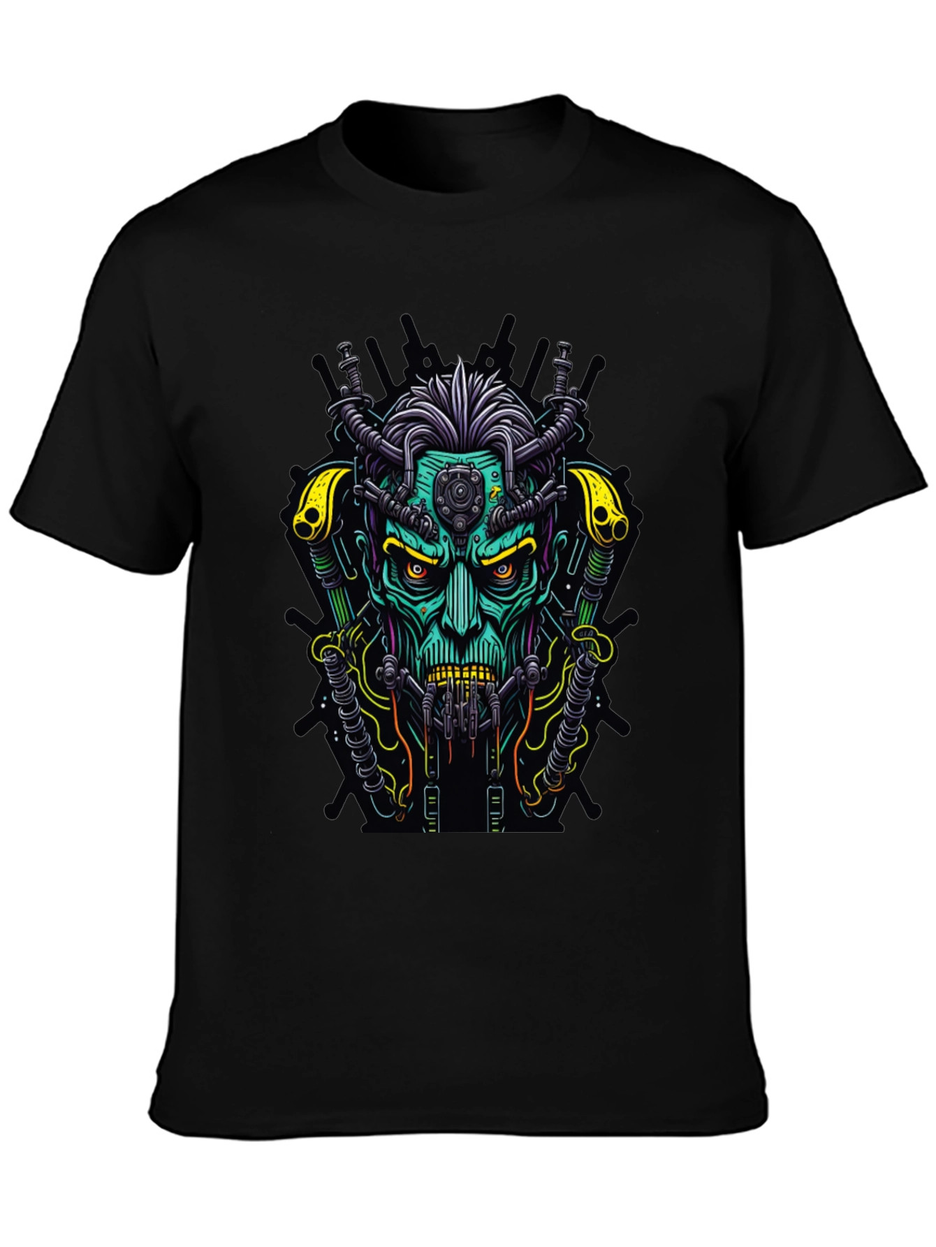 Cyberpunk Monster Graphic Black T-Shirt