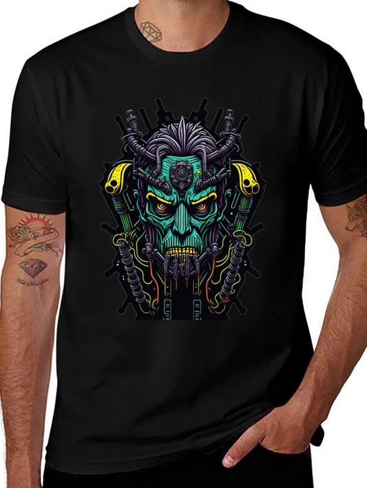 Cyberpunk Monster Graphic Black T-Shirt