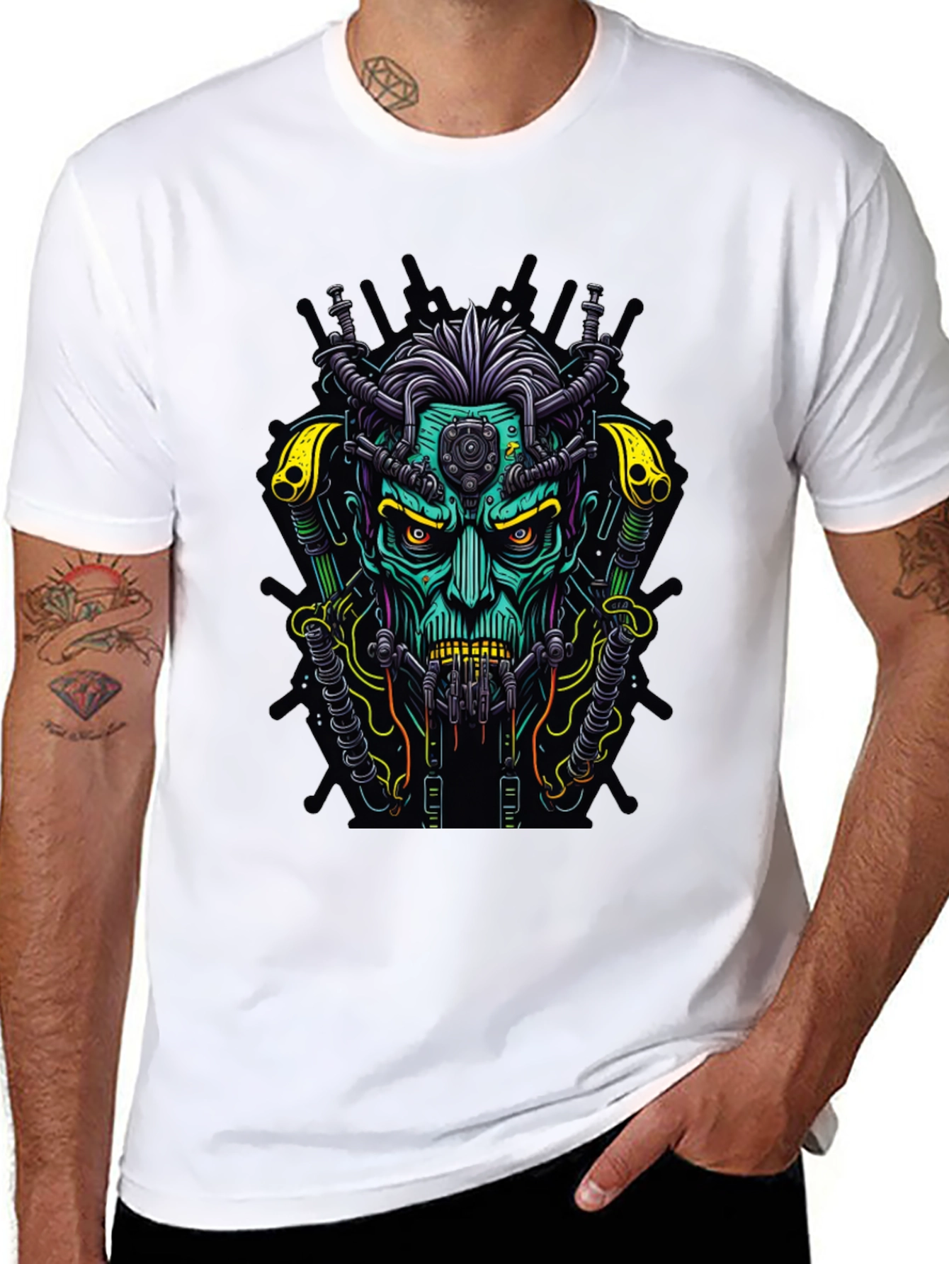 Cyberpunk Monster Graphic Black T-Shirt