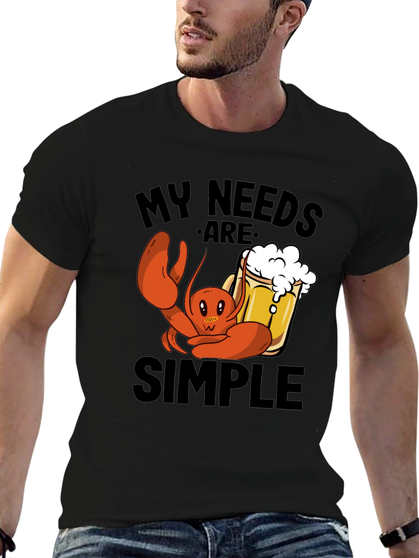 My Needs Are Simple Lobster Beer T-Shirt
