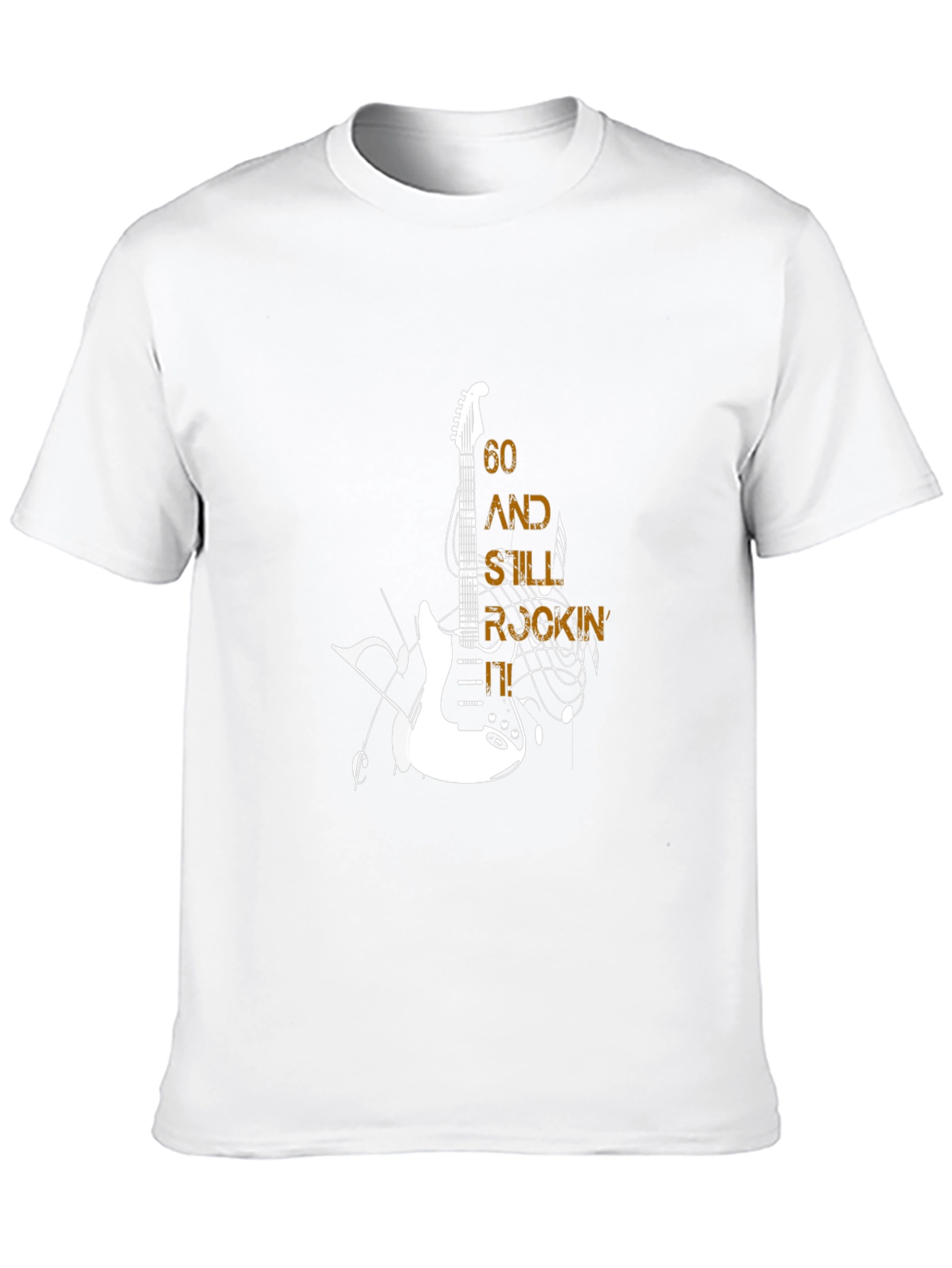 60 and Still Rockin Guitar Graphic T-Shirt