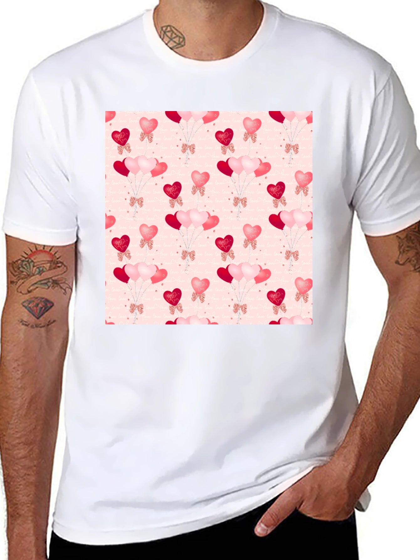 Heart Balloons Pattern T-Shirt