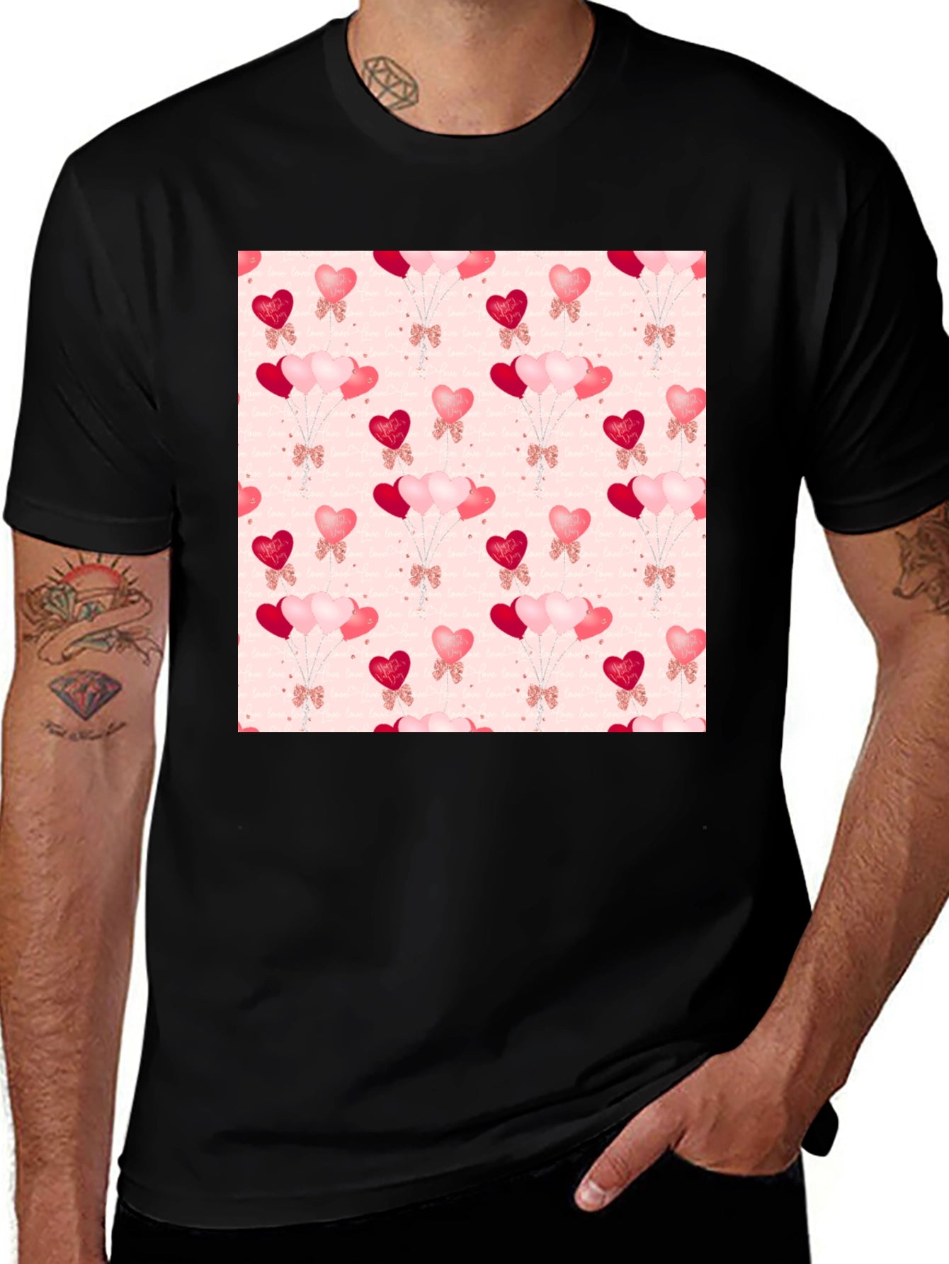 Heart Balloons Pattern T-Shirt