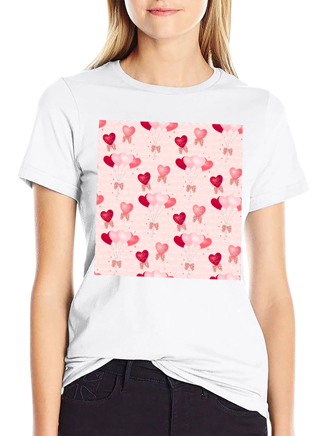 Heart Balloons Pattern T-Shirt
