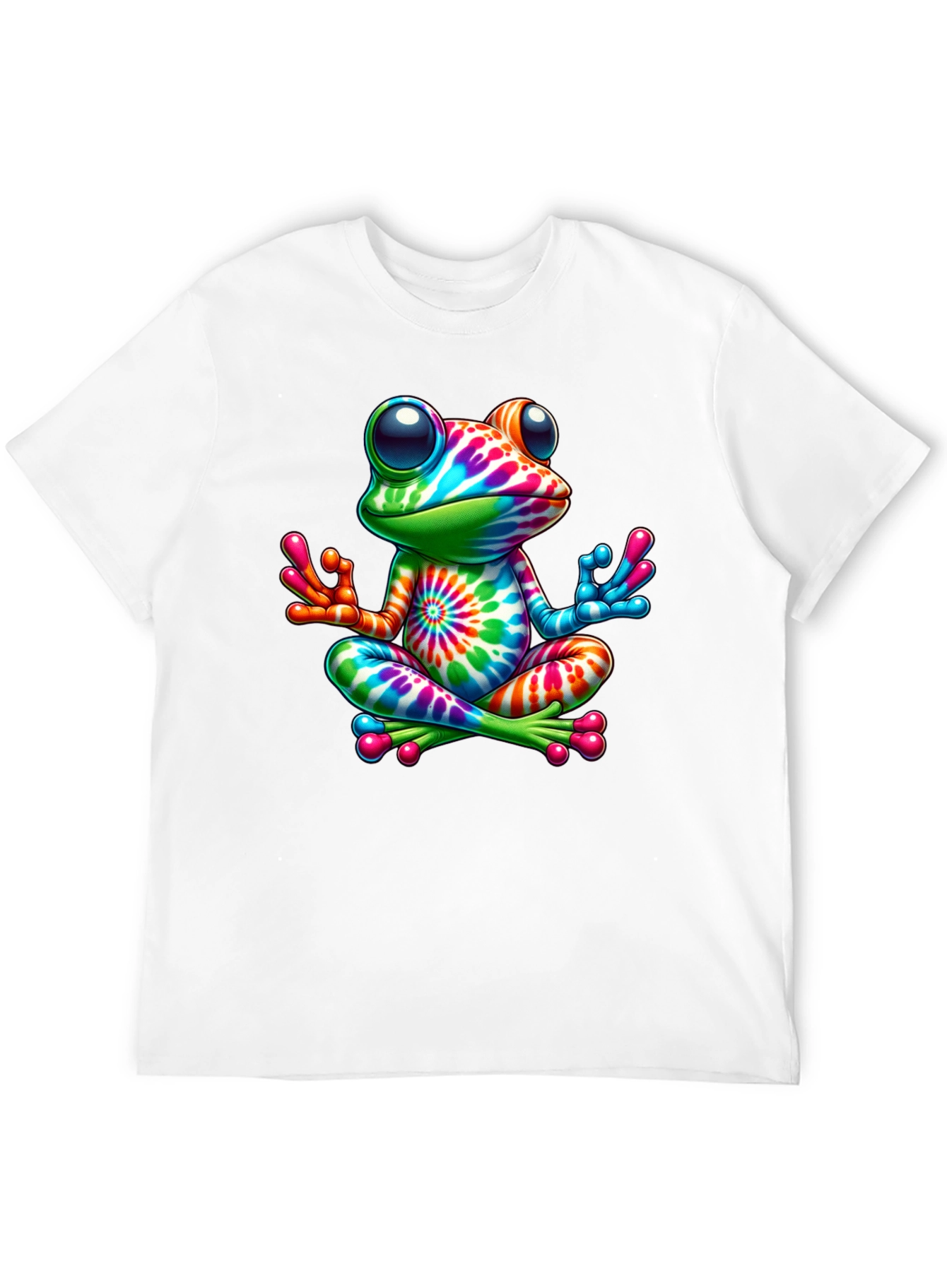 Tie-Dye Frog Meditating Graphic Tee
