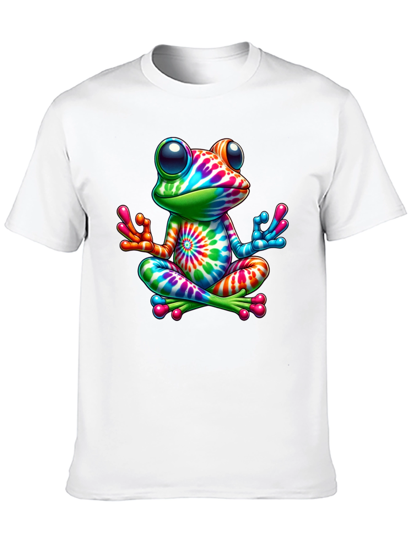 Tie-Dye Frog Meditating Graphic Tee