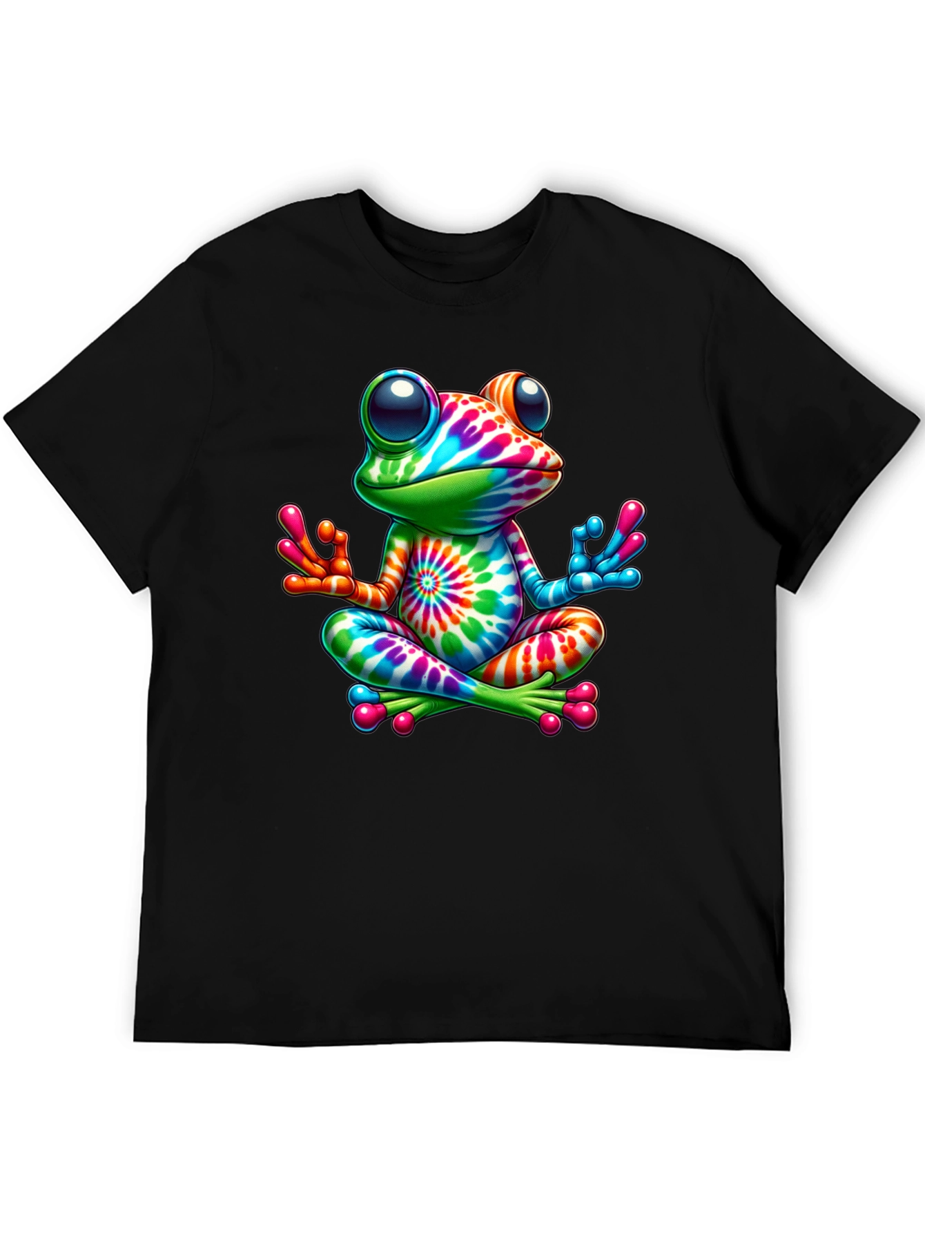 Tie-Dye Frog Meditating Graphic Tee