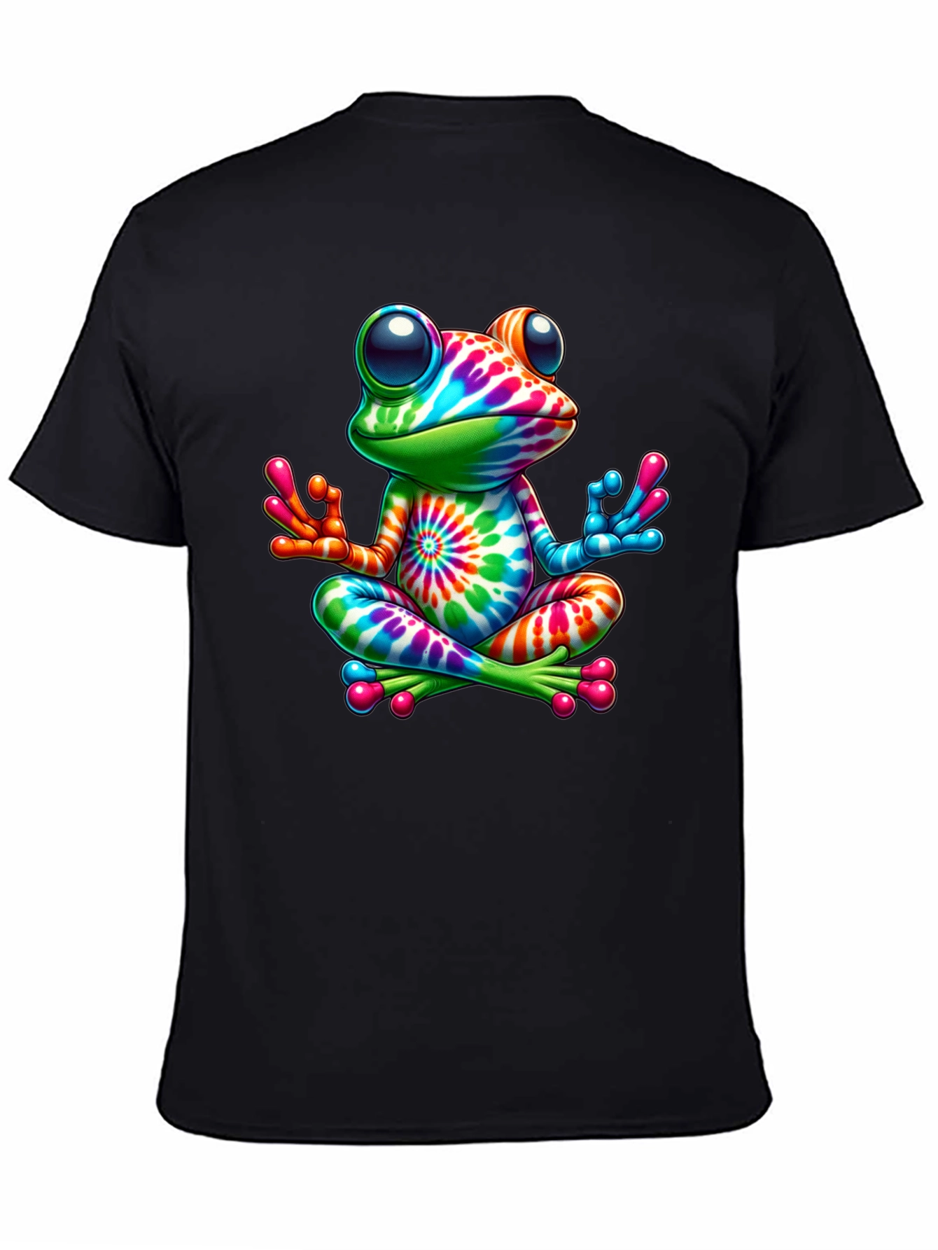 Tie-Dye Frog Meditating Graphic Tee