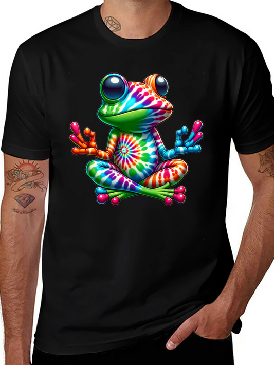 Tie-Dye Frog Meditating Graphic Tee