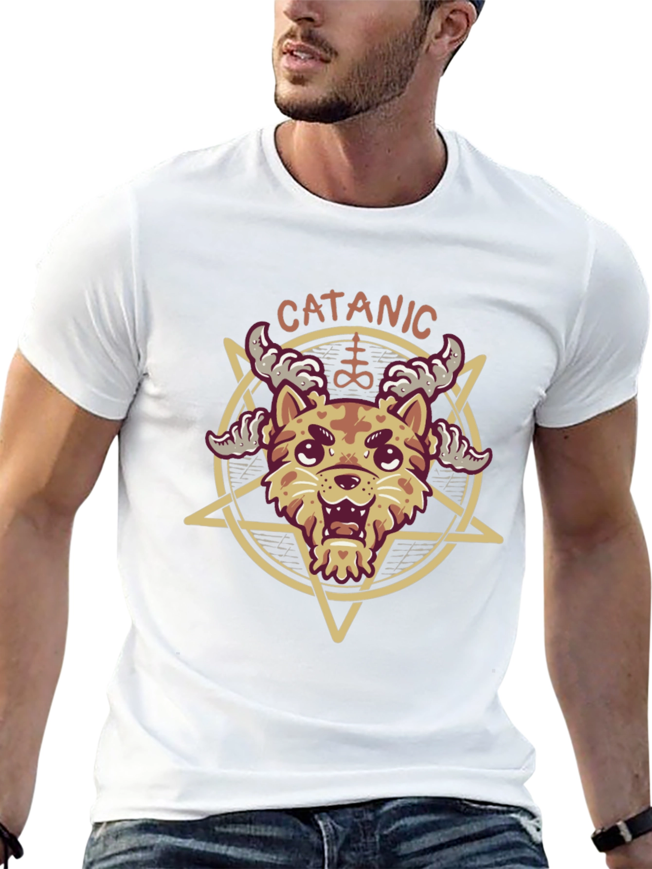 Cat-anic T-Shirt - Humorous Gothic Tee