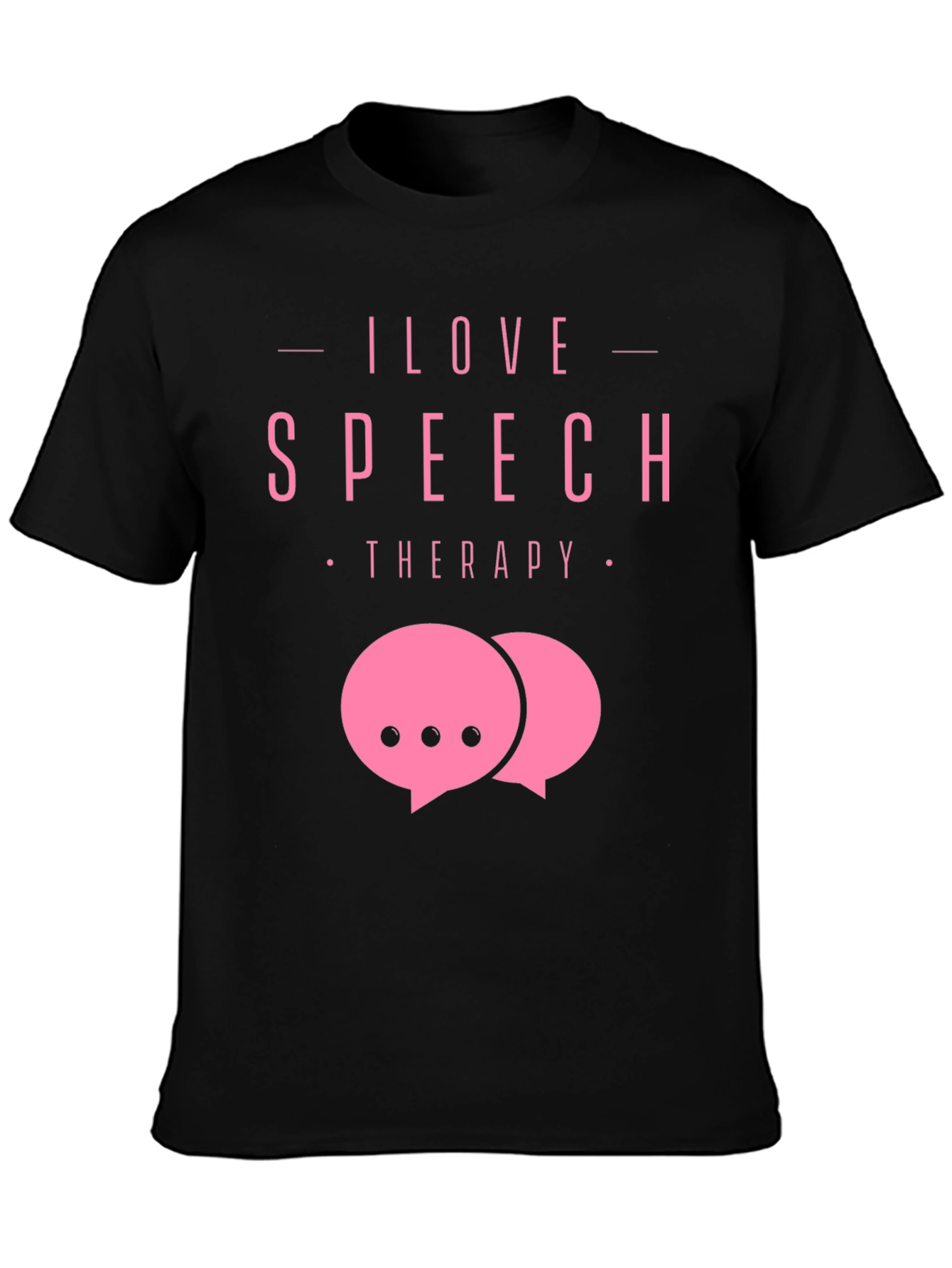 I Love Speech Therapy Black T-Shirt
