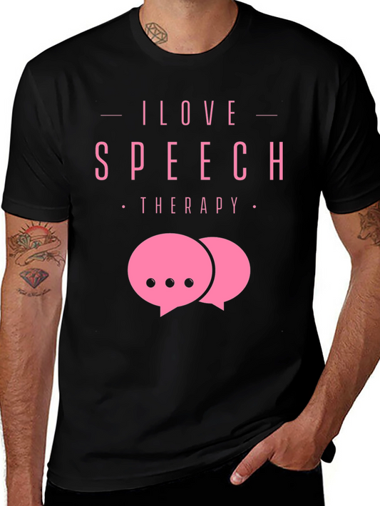 I Love Speech Therapy Black T-Shirt