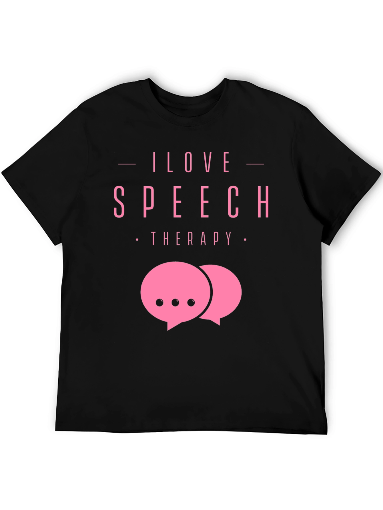 I Love Speech Therapy Black T-Shirt