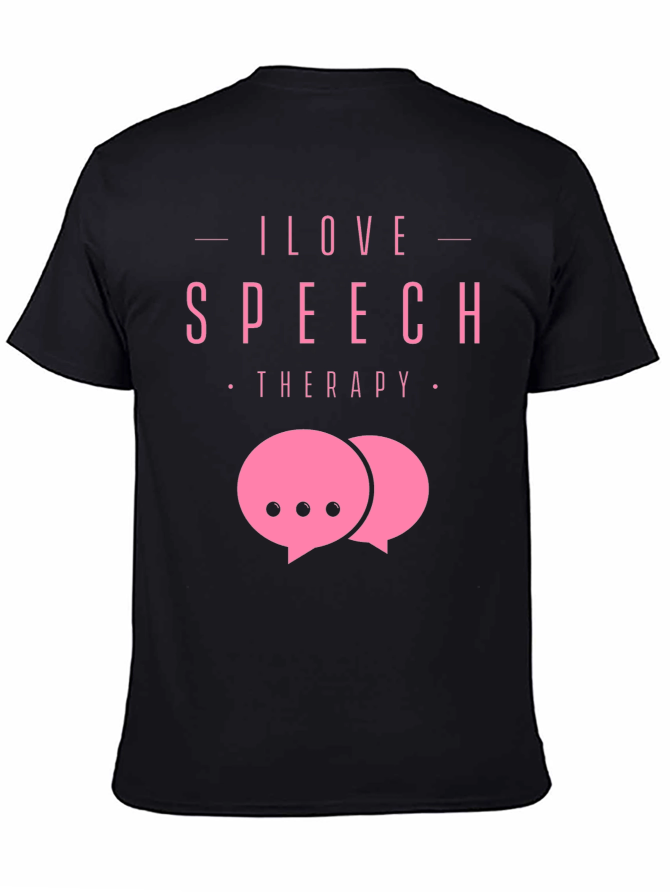 I Love Speech Therapy Black T-Shirt