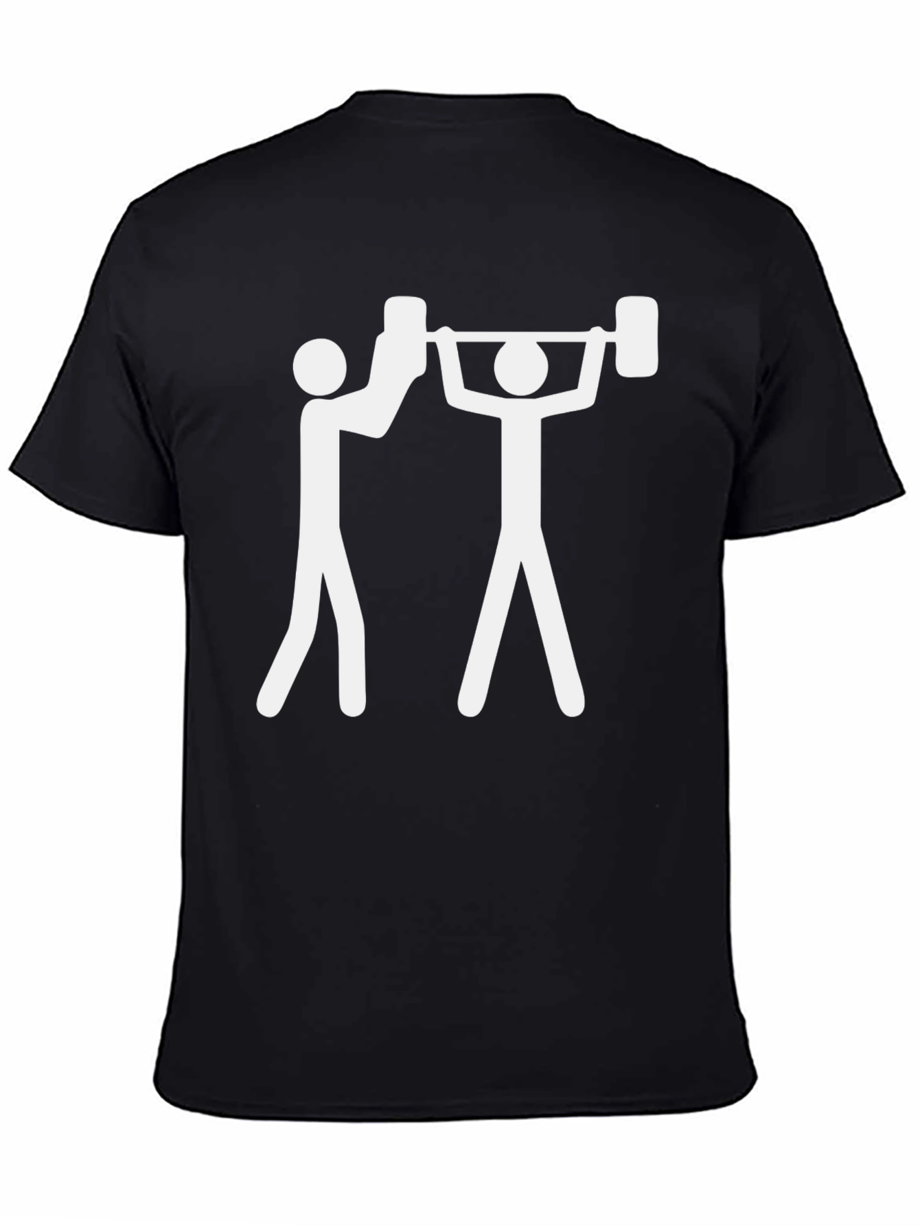 Funny Weightlifting Stick Figure Black T-Shirt