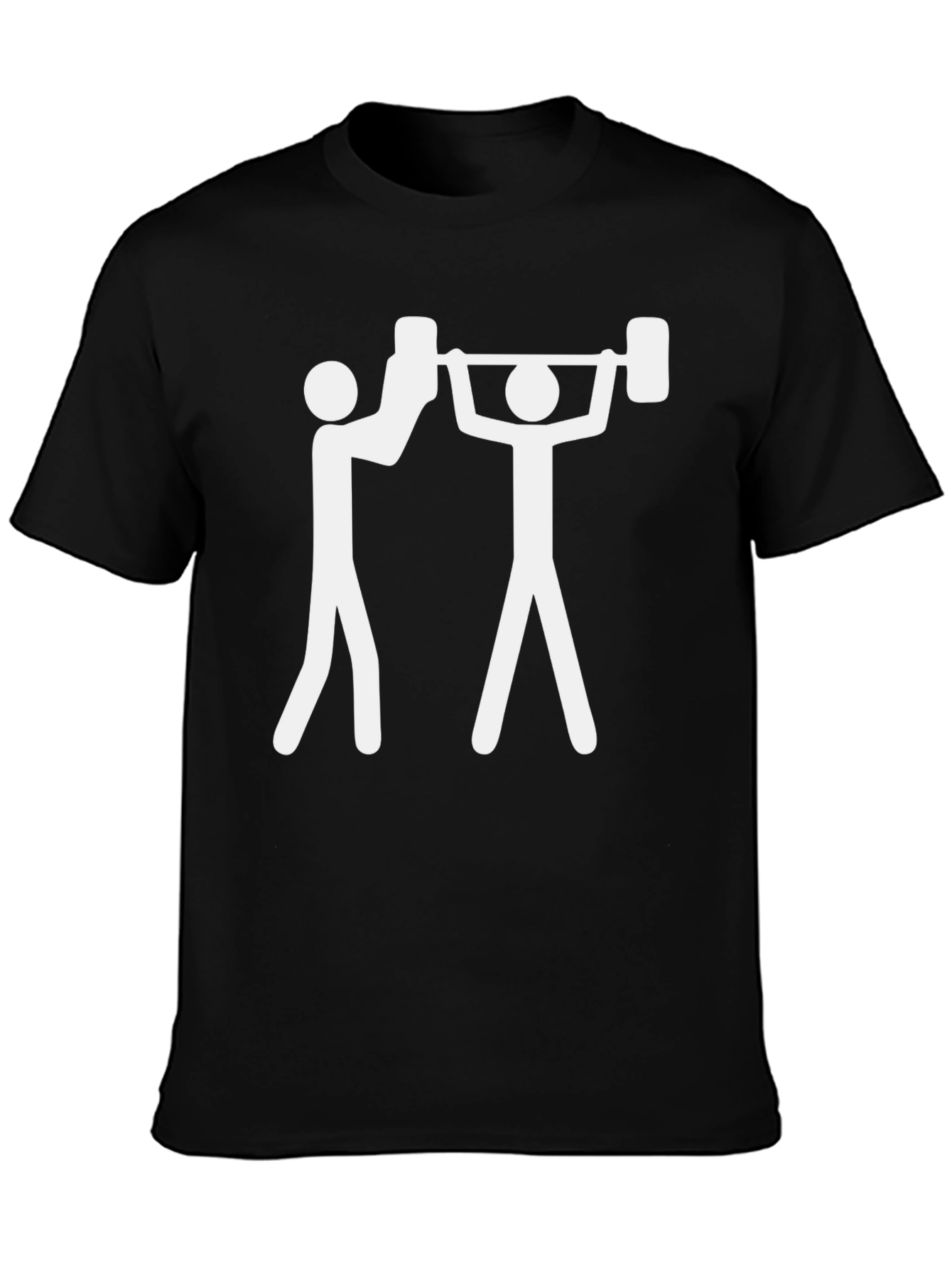 Funny Weightlifting Stick Figure Black T-Shirt